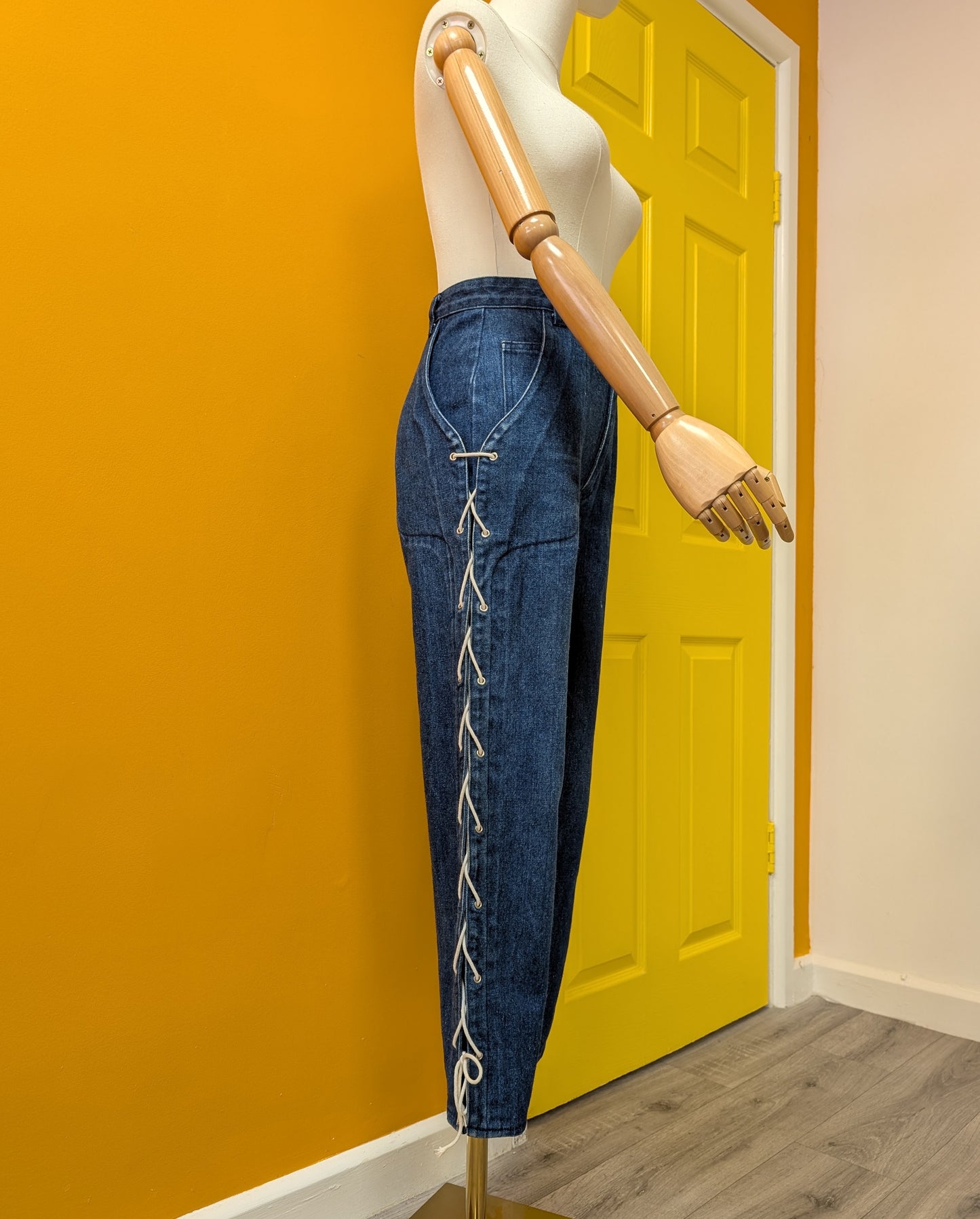 70s/80s John Craig lace up jeans - 24" waist