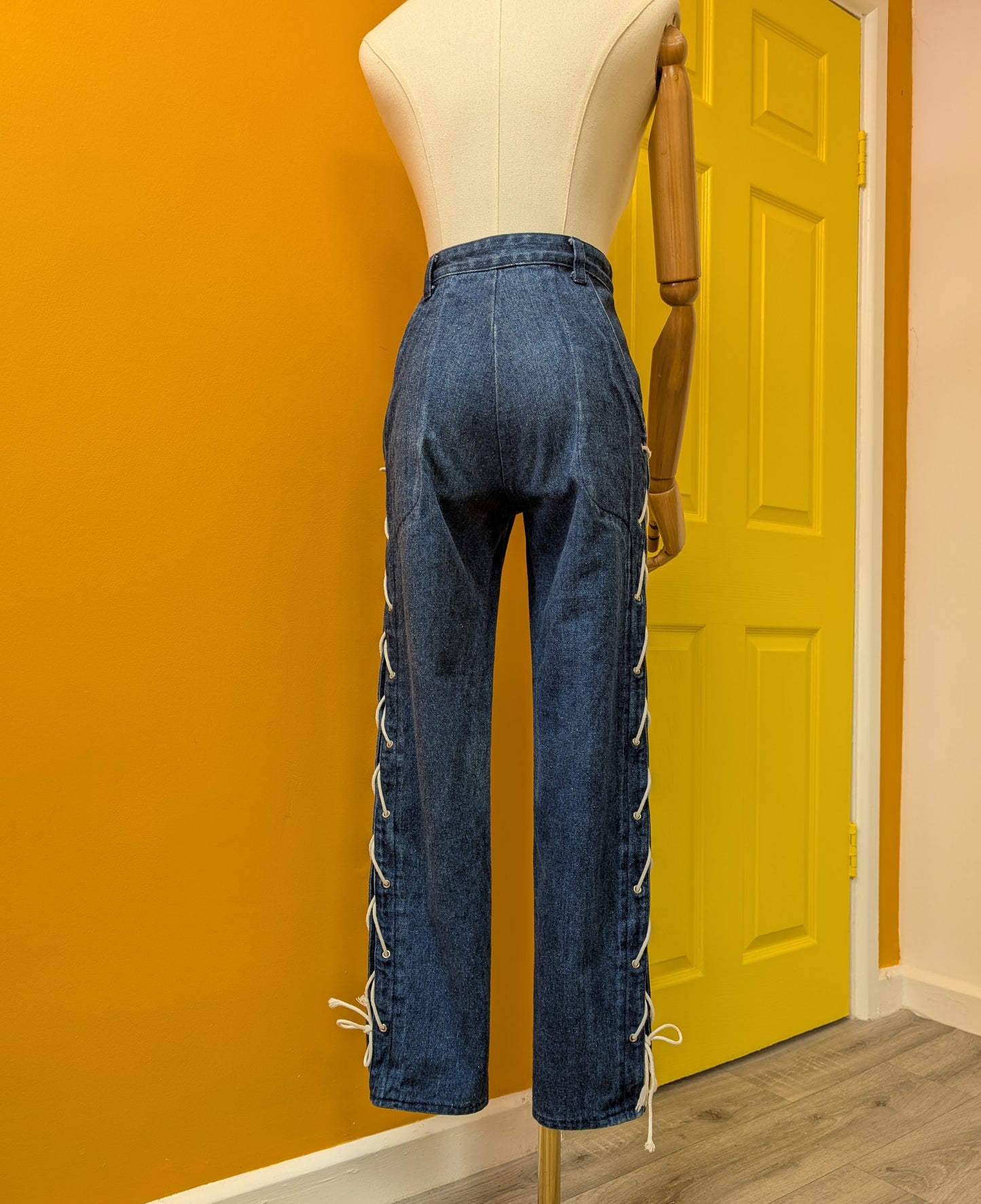 70s/80s John Craig lace up jeans - 24" waist