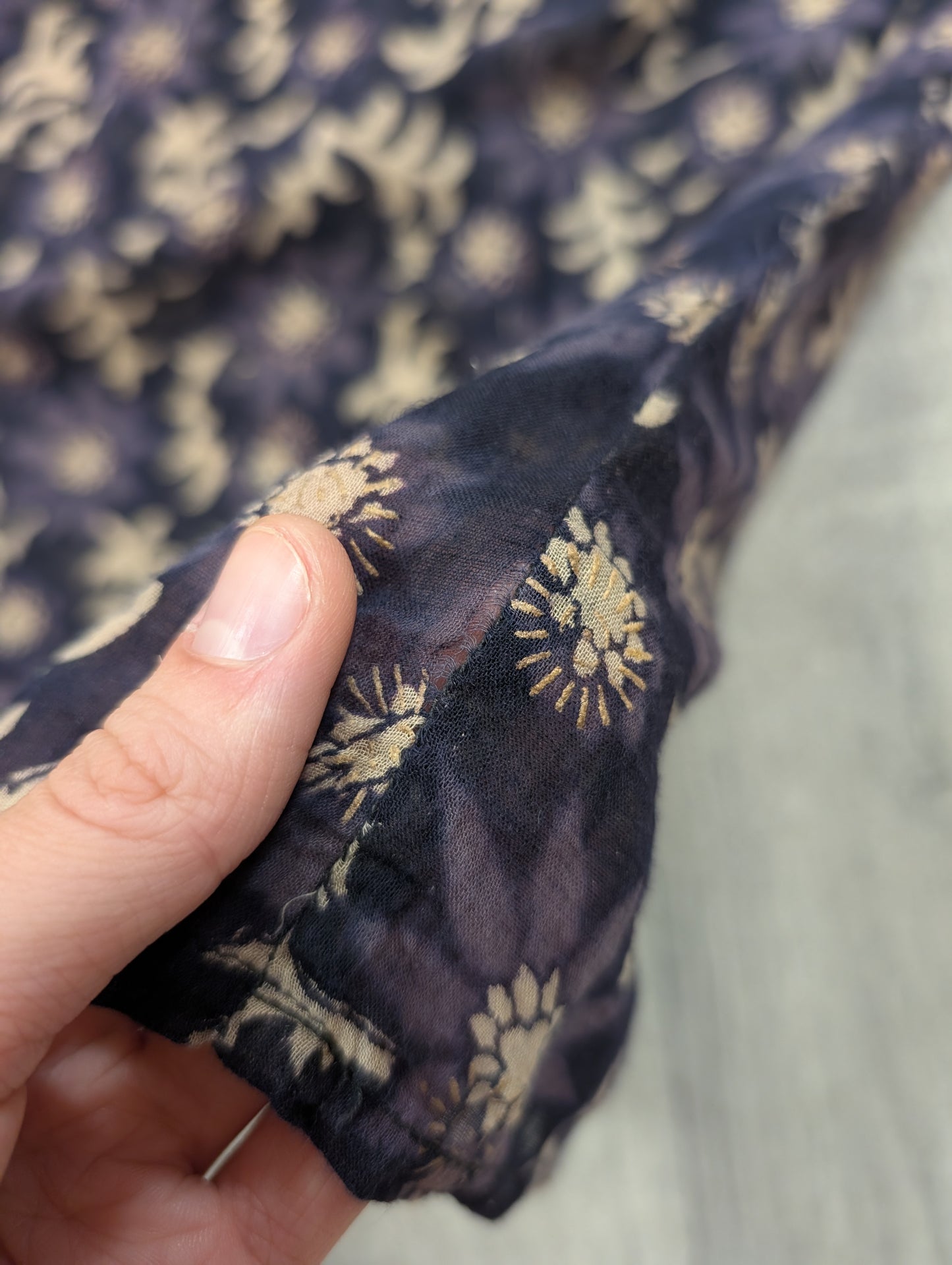 Gorgeous 1970s Ayesha Davar Indian cotton block print blouse - XS/S
