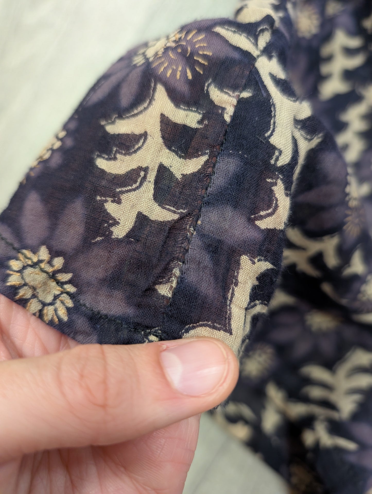 Gorgeous 1970s Ayesha Davar Indian cotton block print blouse - XS/S