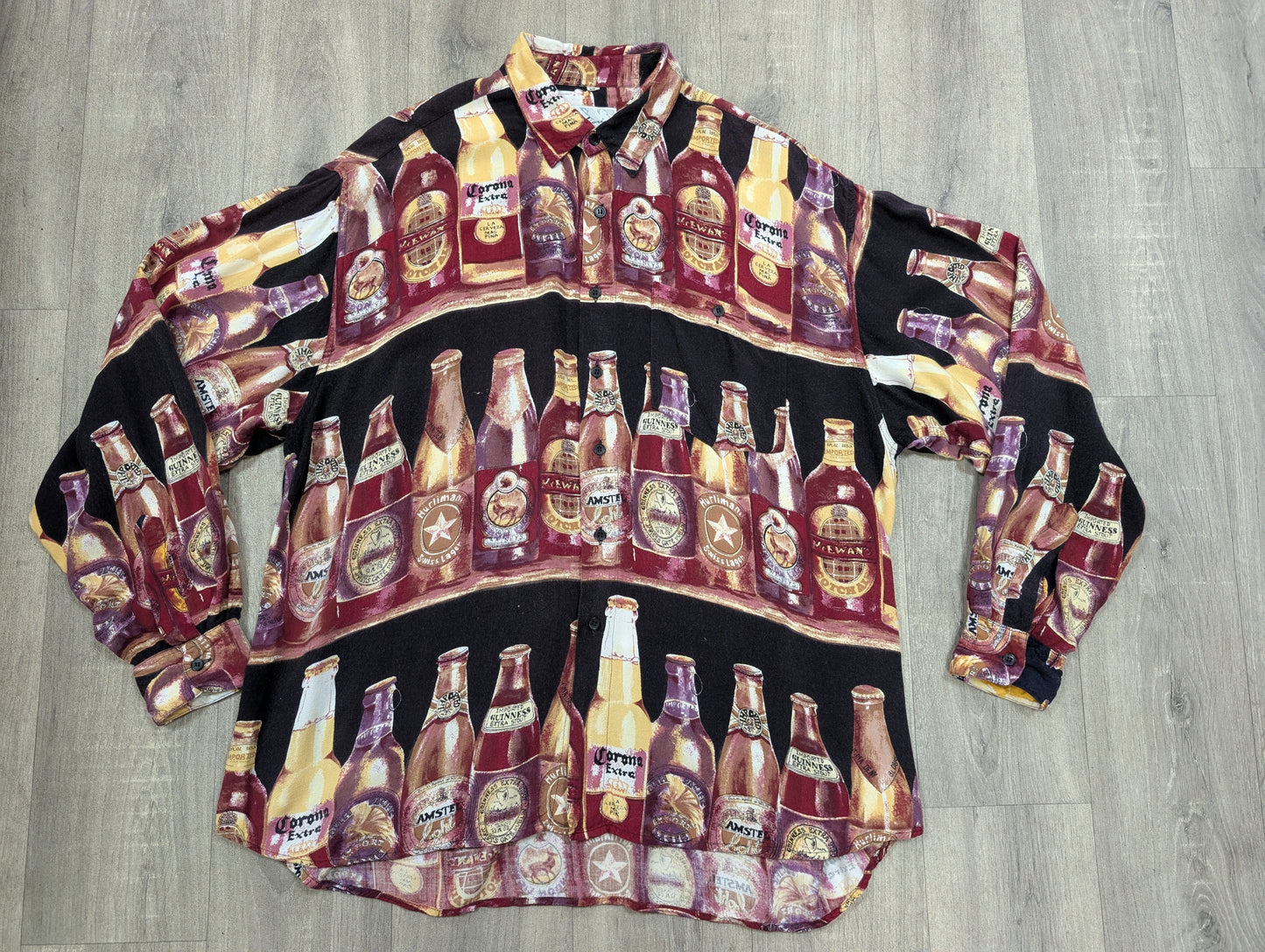 Chiori novelty beer print shirt