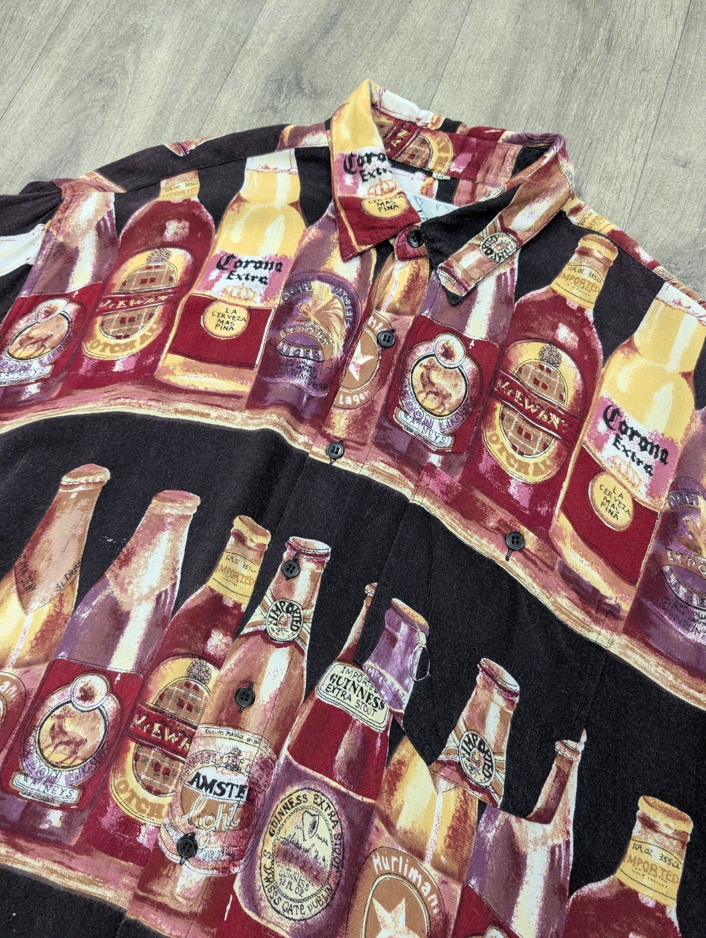 Chiori novelty beer print shirt