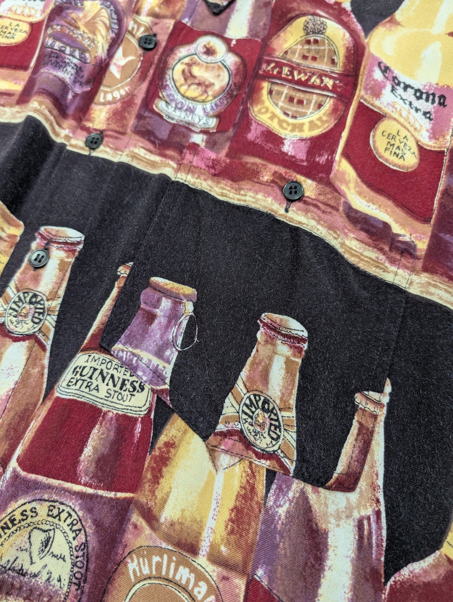 Chiori novelty beer print shirt