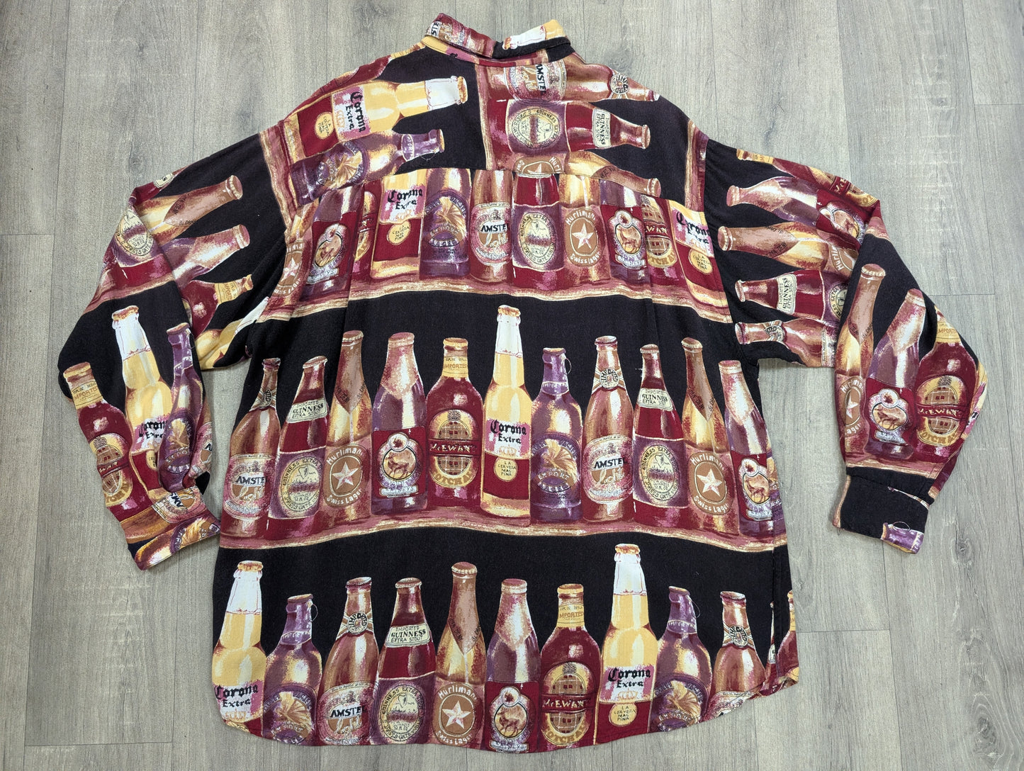 Chiori novelty beer print shirt