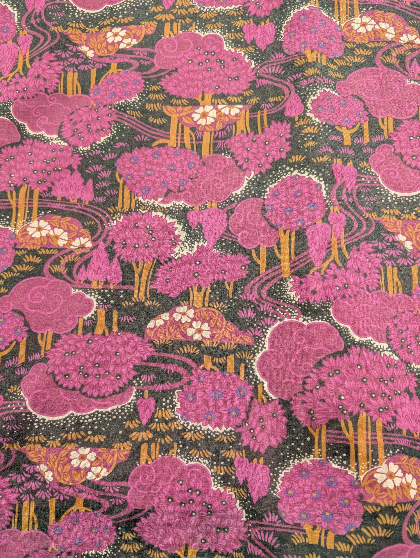 1970s novelty tree print dress - S/8