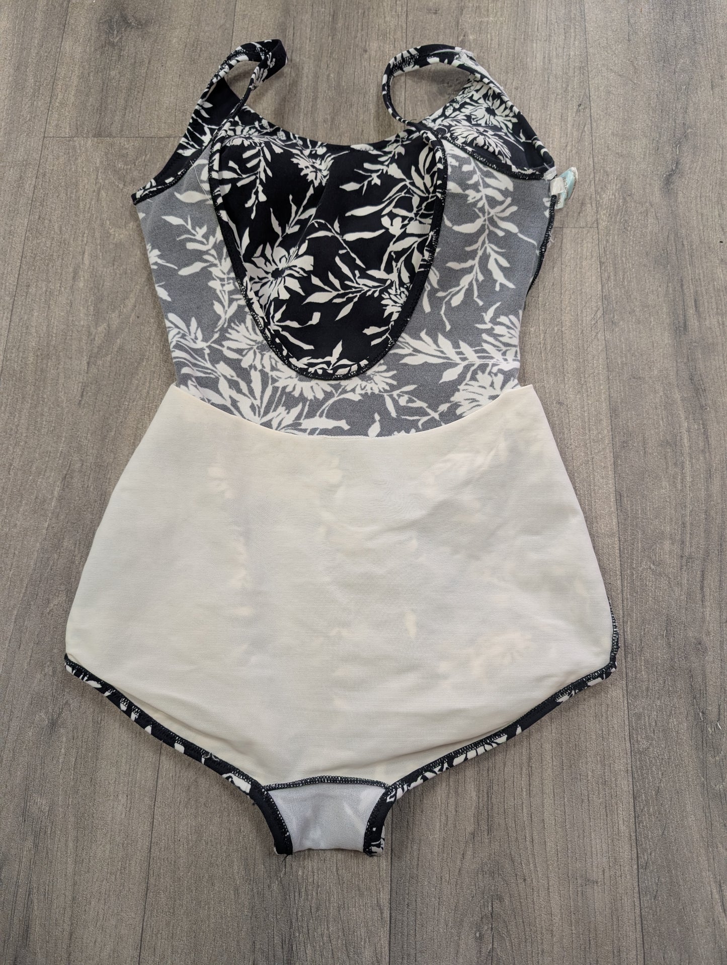 60s/70s Blue Lake Swimwear floral swimming costume - S