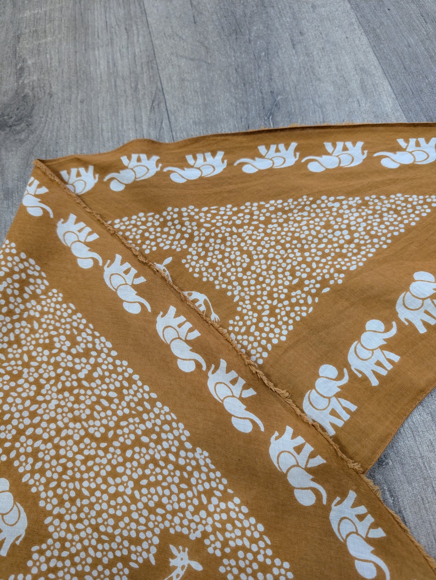 1970s Debenhams cotton safari animal print triangle scarf