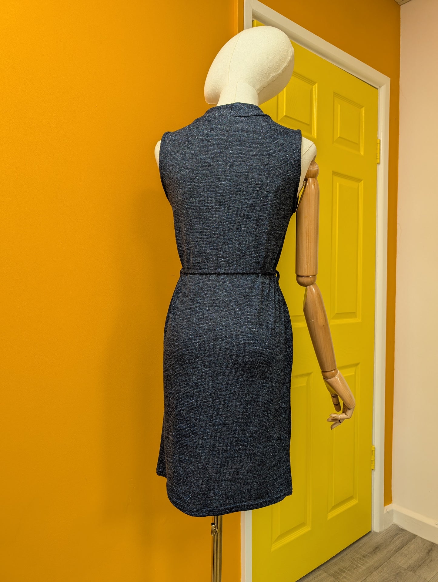 90s sparkly blue dress and belt - XS/S
