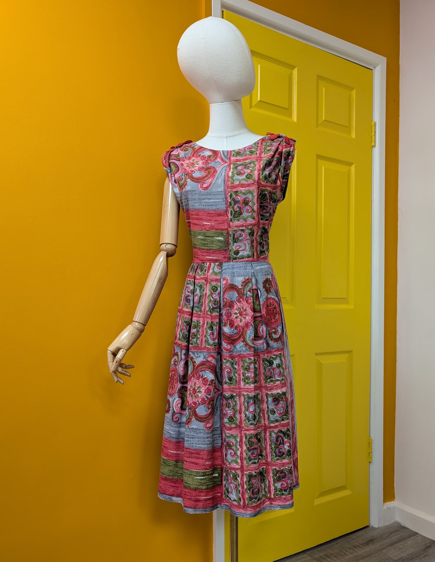 1950s cotton dress - S/8/10