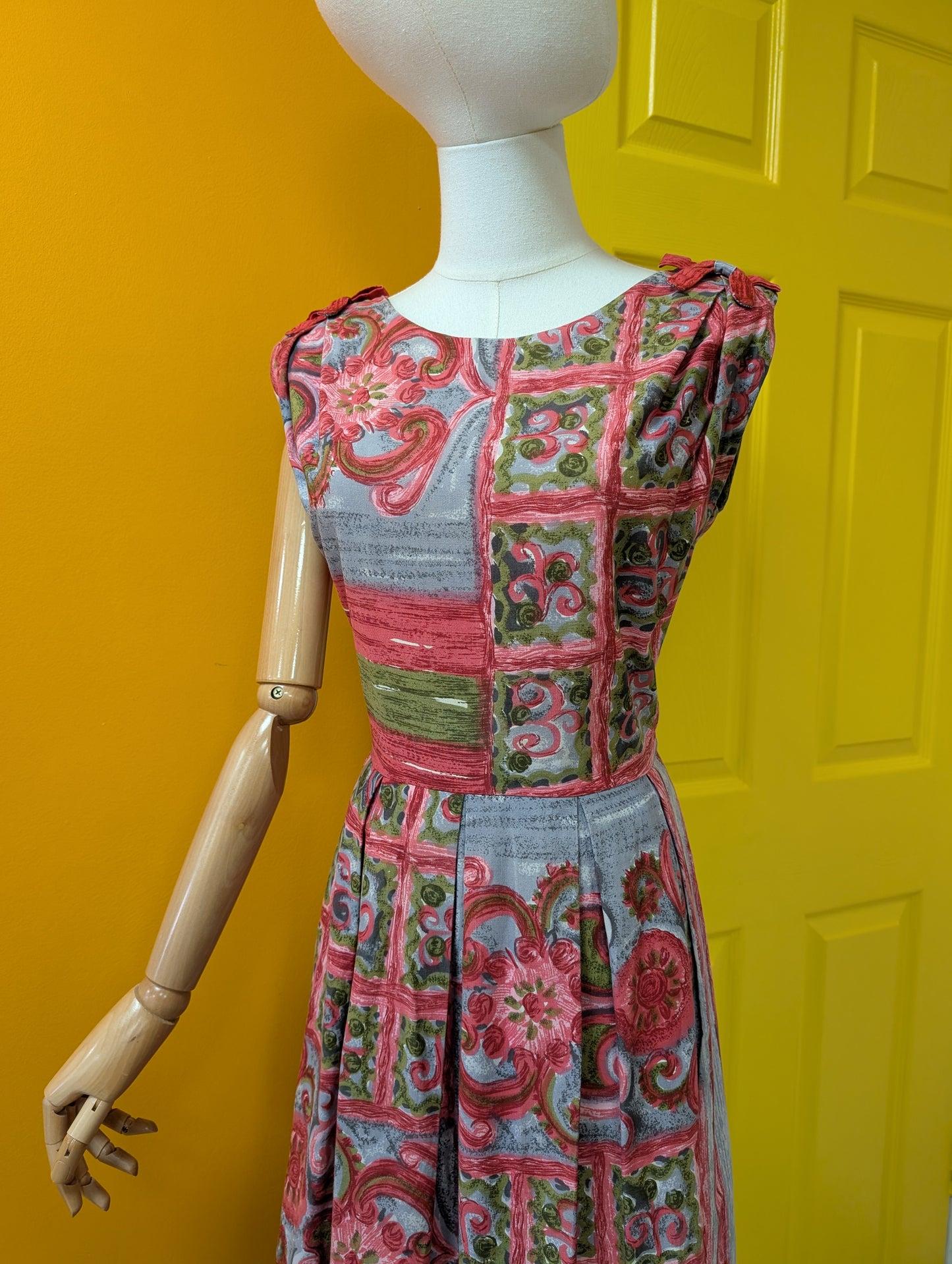 1950s cotton dress - S/8/10
