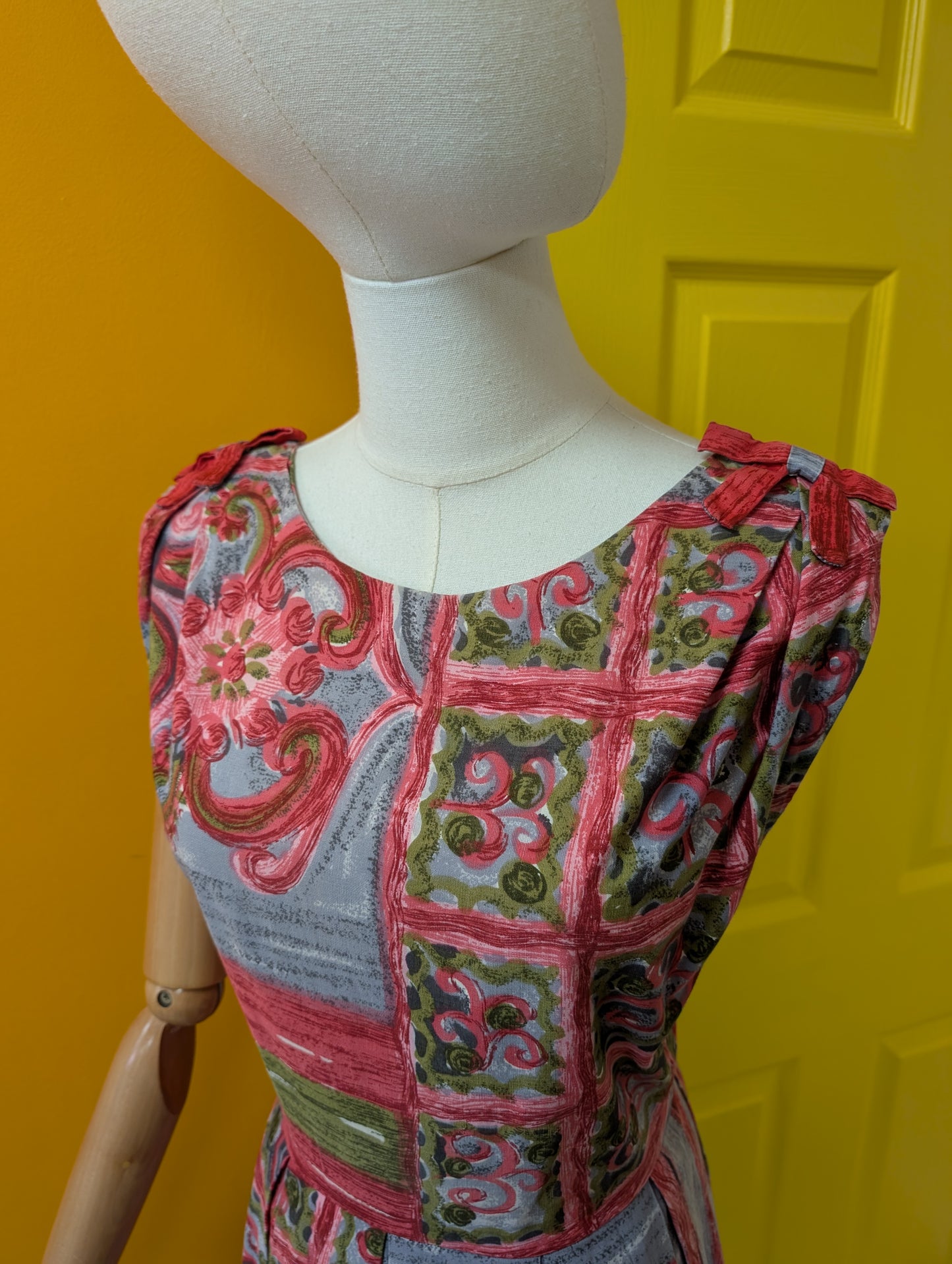 1950s cotton dress - S/8/10