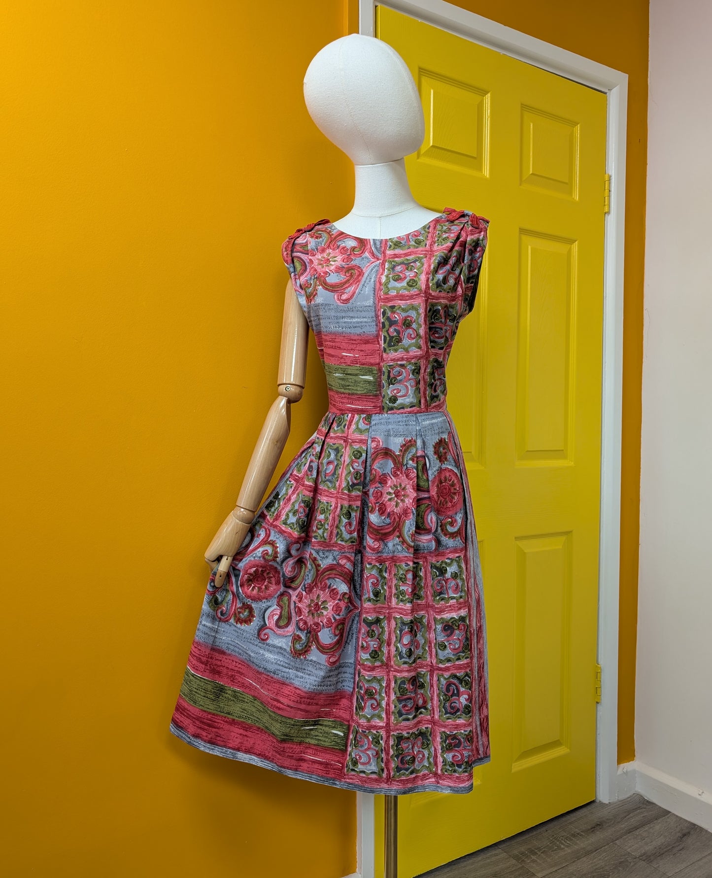 1950s cotton dress - S/8/10