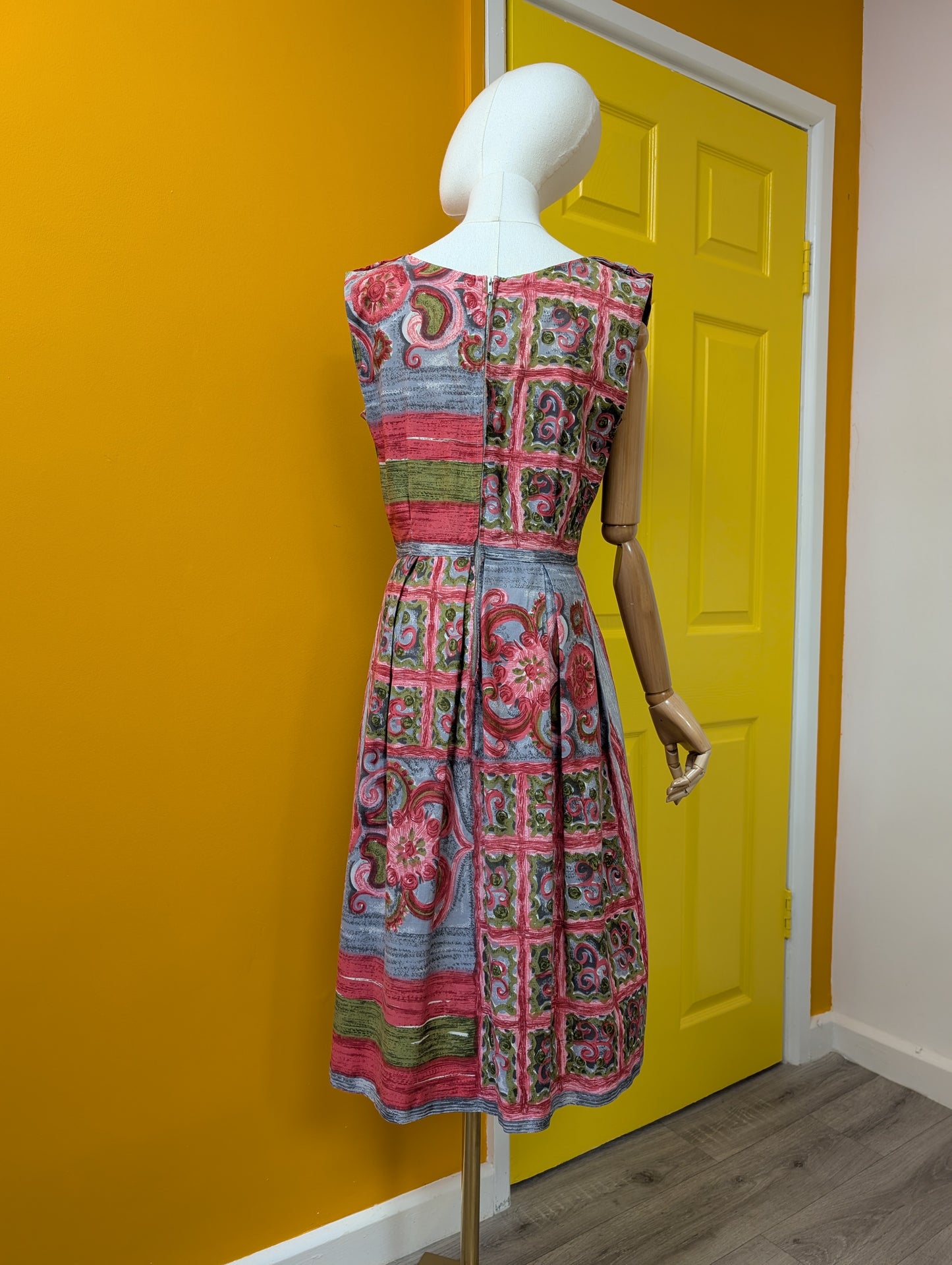1950s cotton dress - S/8/10