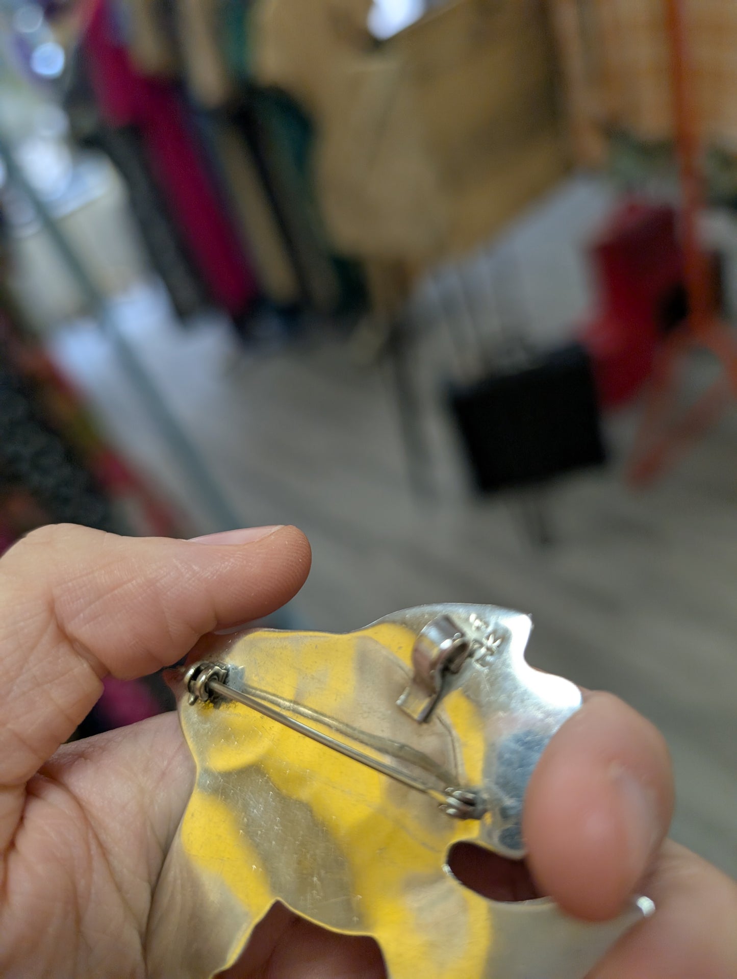 Mexican silver fish brooch/pendant