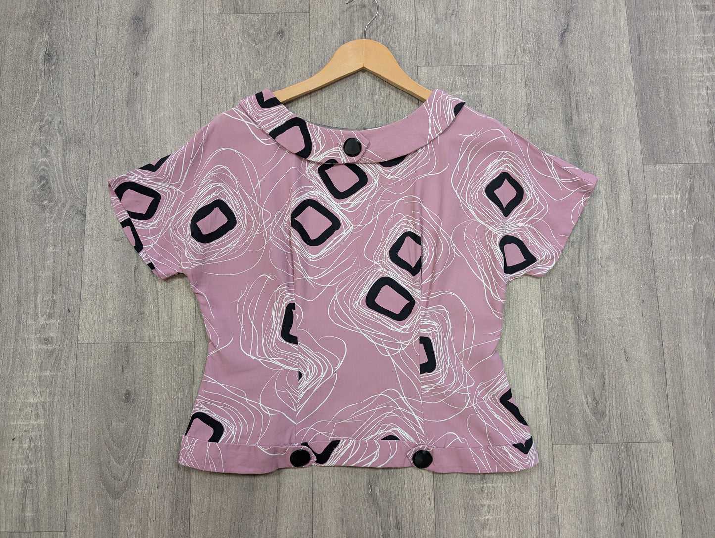 Gorgeous 1950s abstract print top - M