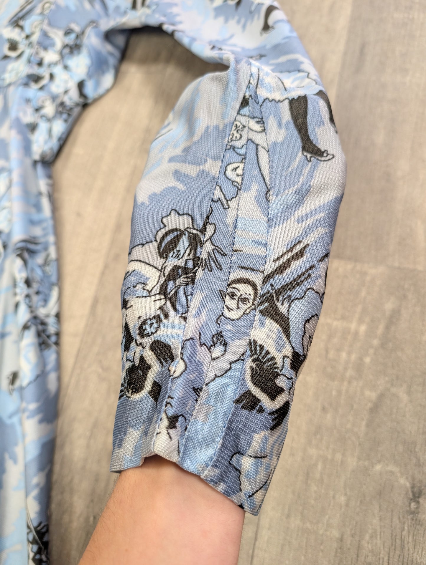 1970s novelty Pierrot clown/harlequin print dress - XS/S