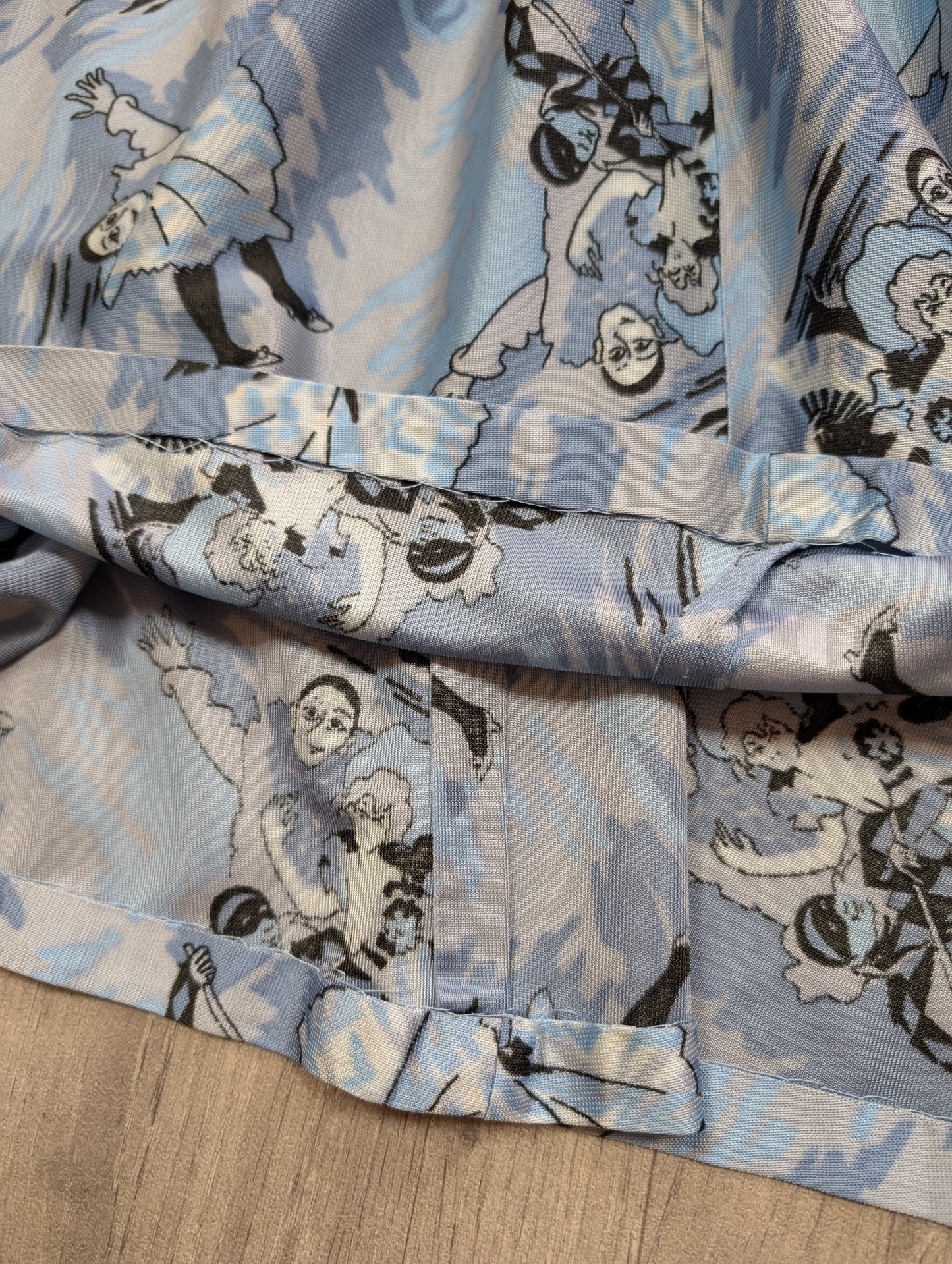 1970s novelty Pierrot clown/harlequin print dress - XS/S