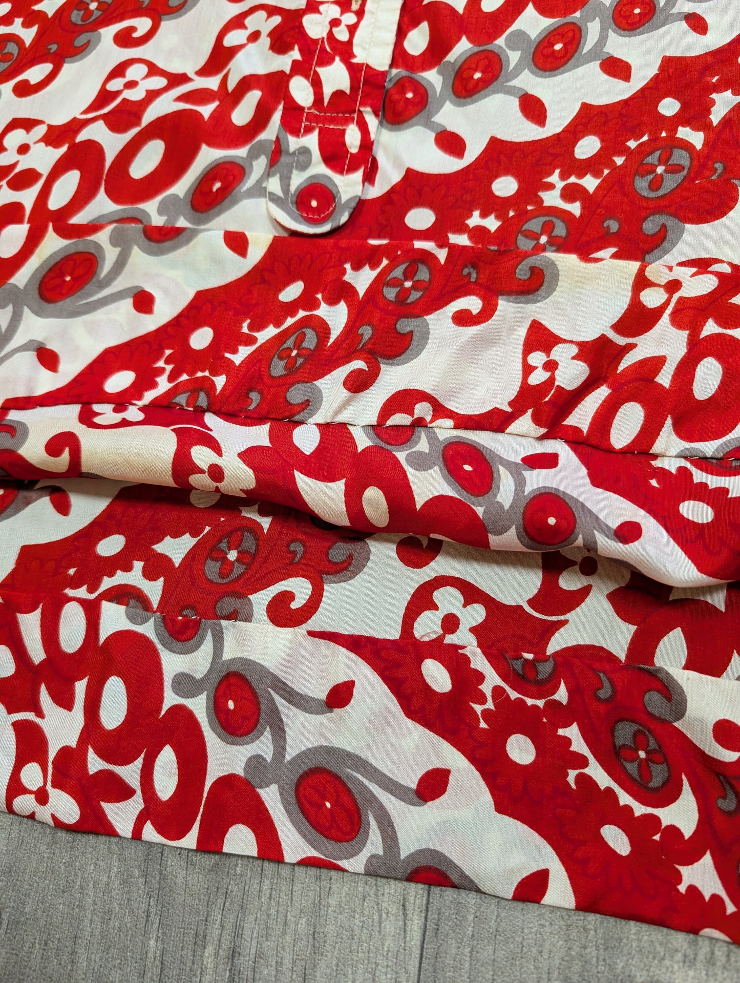 1960s Pierr Ghy Paris pure silk red/white top and belt - up to a M