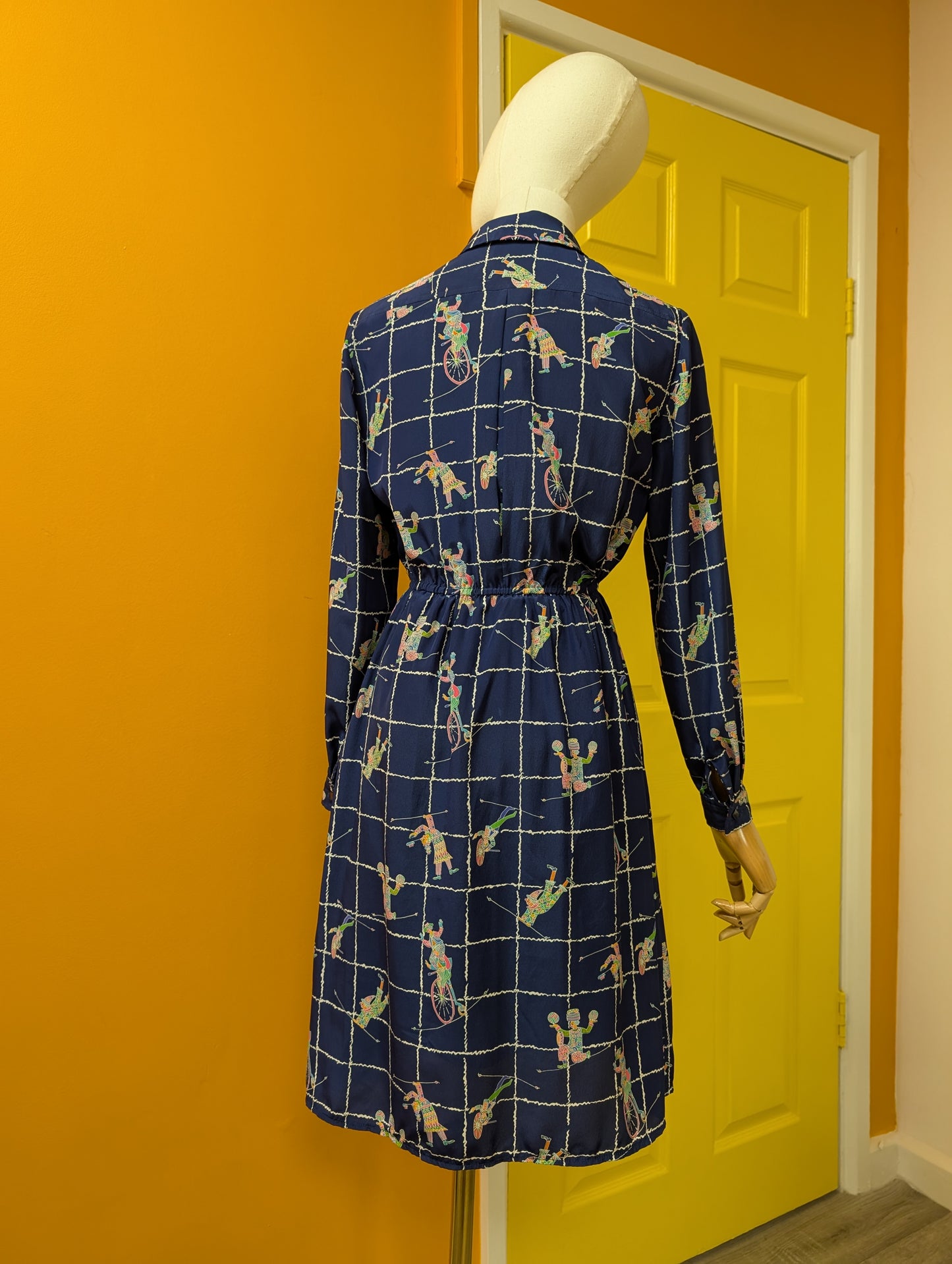 1980s clown print dress - XS