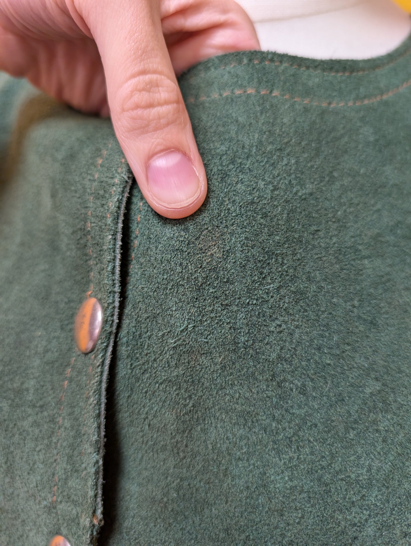 60s/70s Green suede waistcoat - S