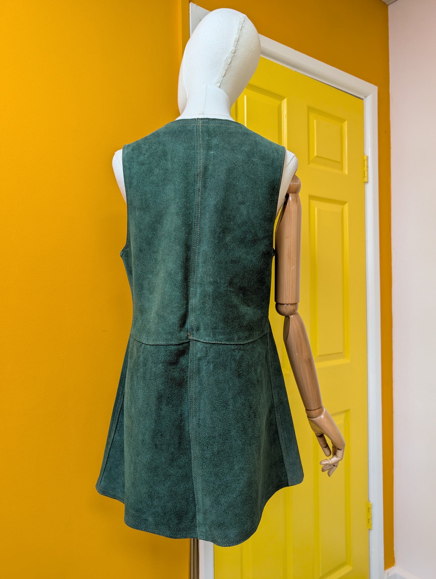 60s/70s Green suede waistcoat - S