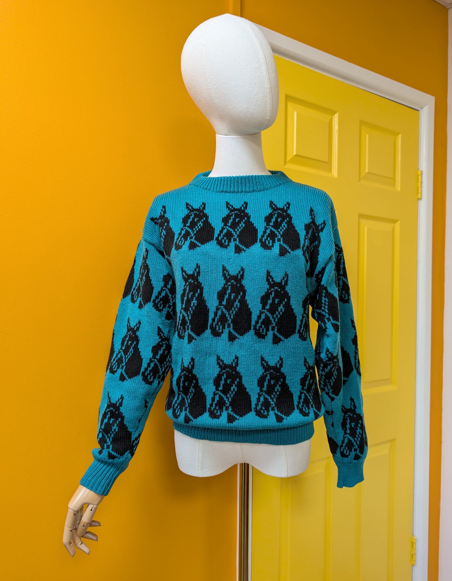 Horse jumper green/black - S