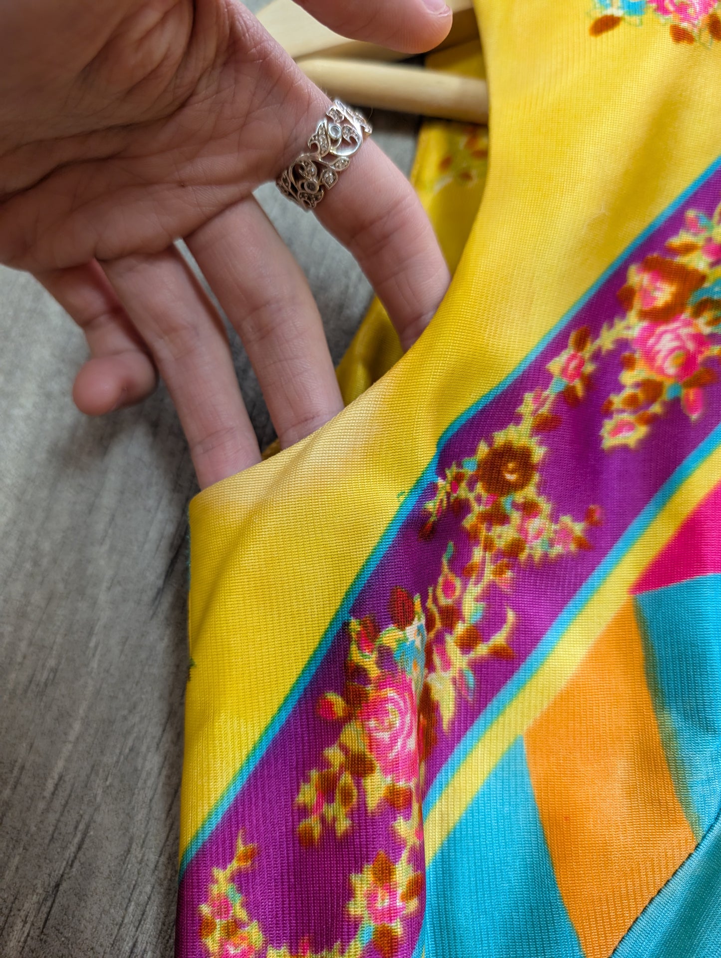 60s/70s psychedelic playsuit -XS/6