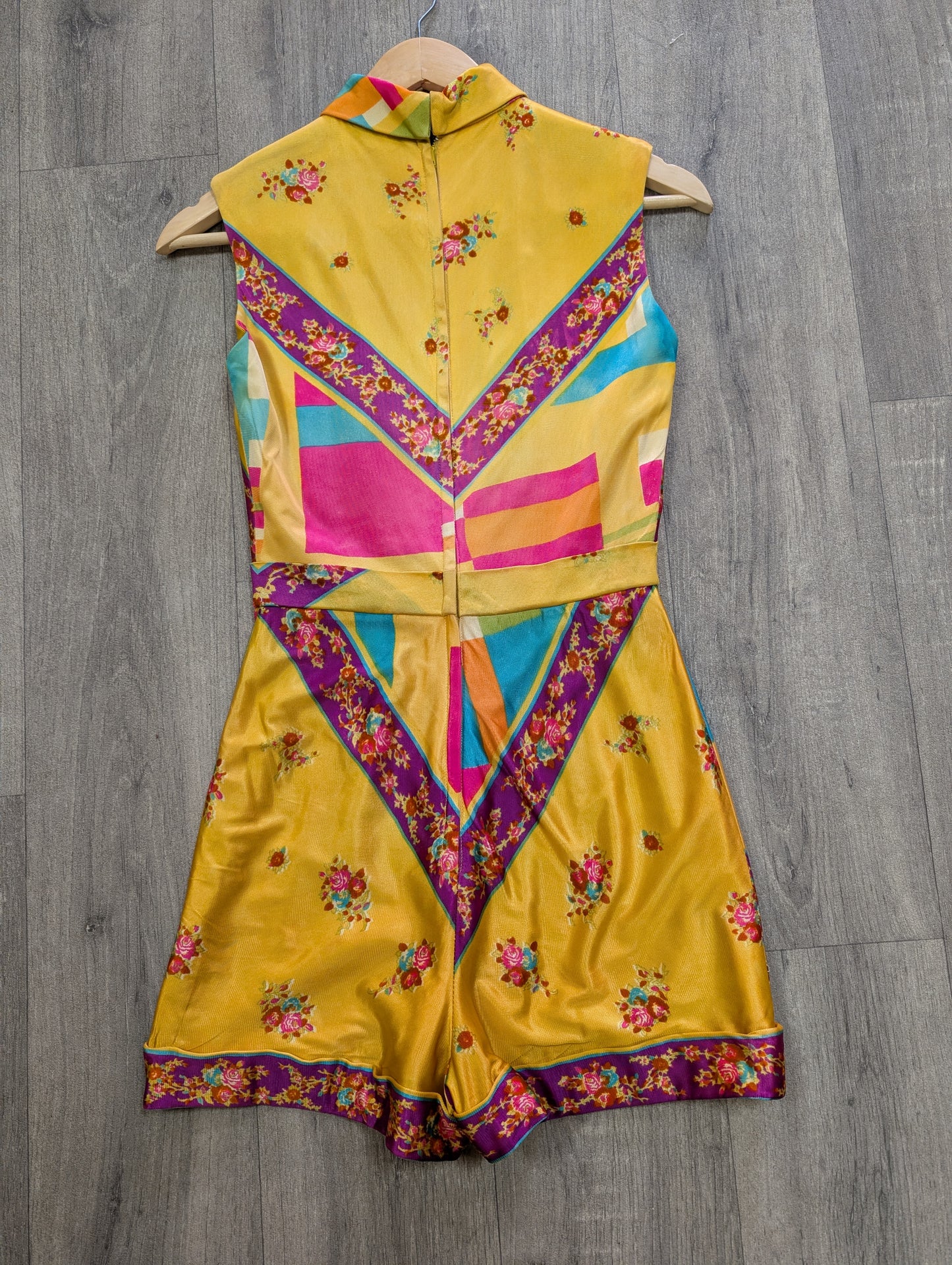 60s/70s psychedelic playsuit -XS/6
