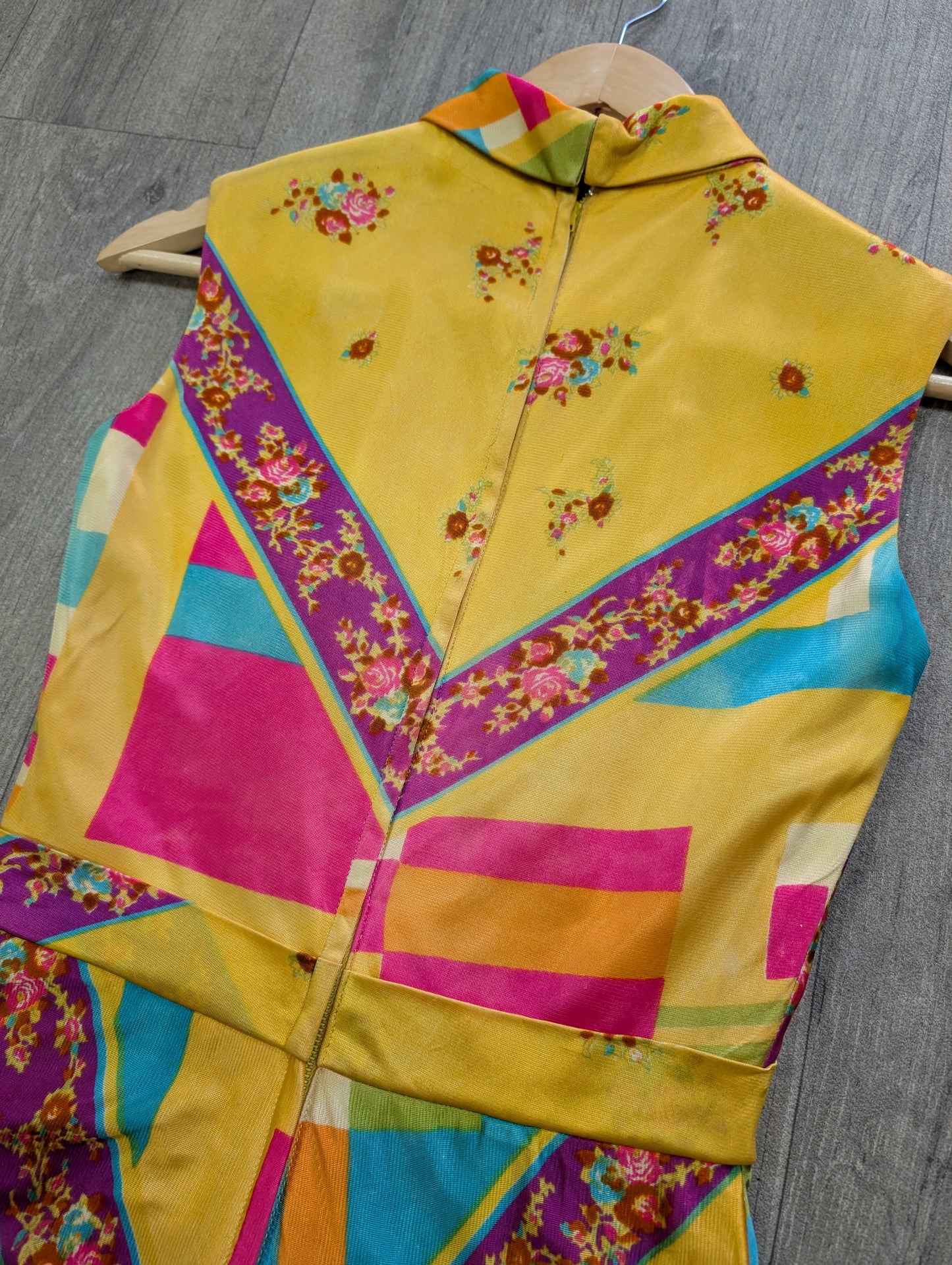60s/70s psychedelic playsuit -XS/6
