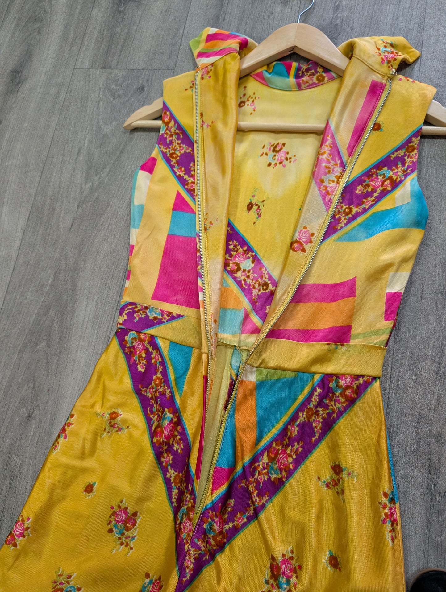 60s/70s psychedelic playsuit -XS/6