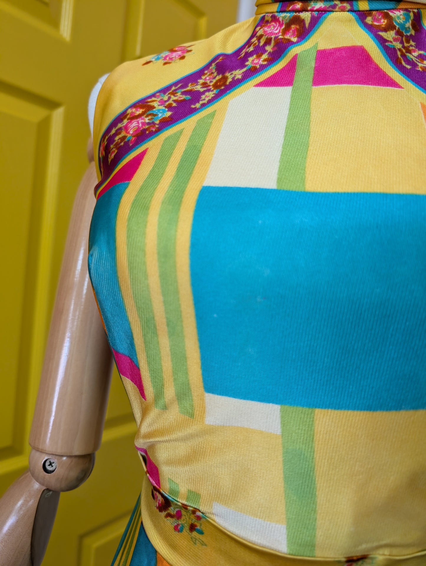 60s/70s psychedelic playsuit -XS/6