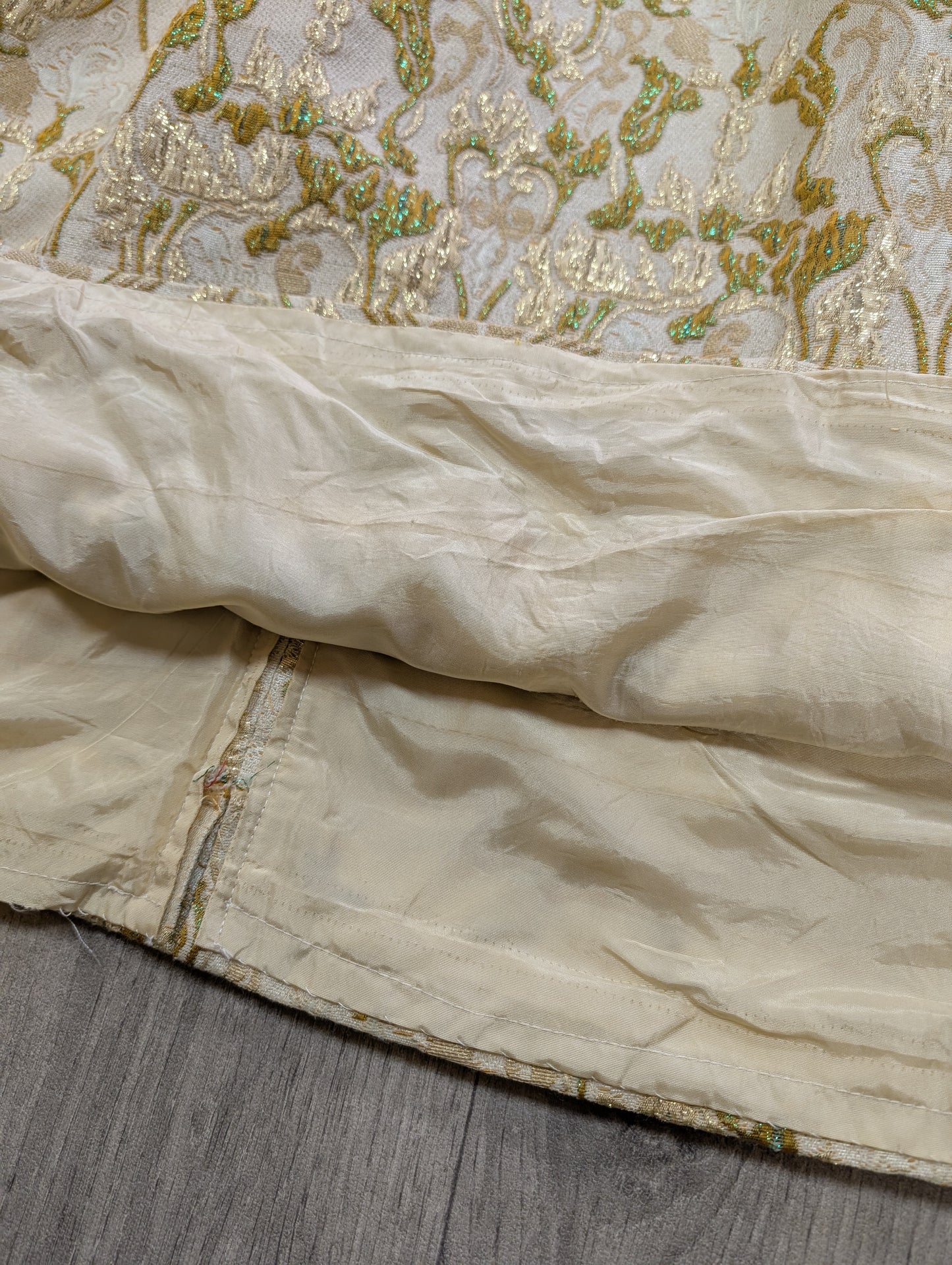 1960s Global gold brocade maxi dress - M/12