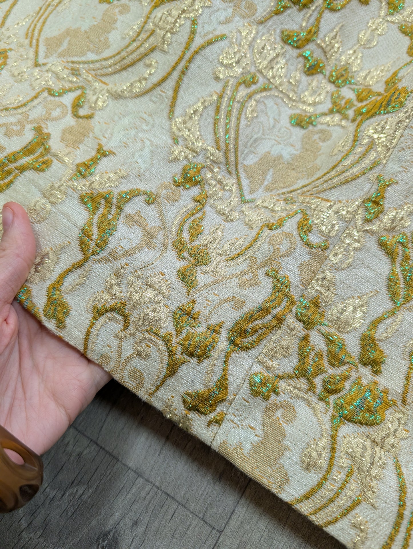 1960s Global gold brocade maxi dress - M/12