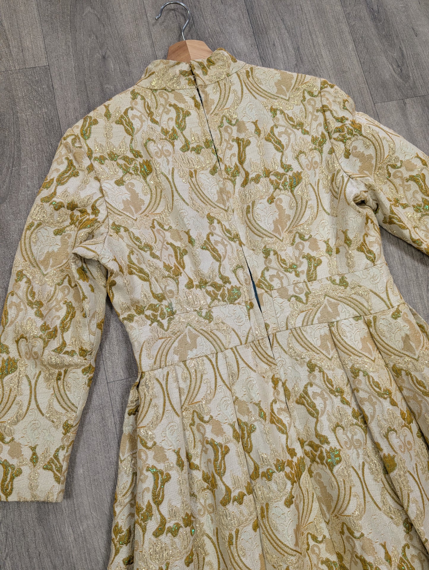 1960s Global gold brocade maxi dress - M/12