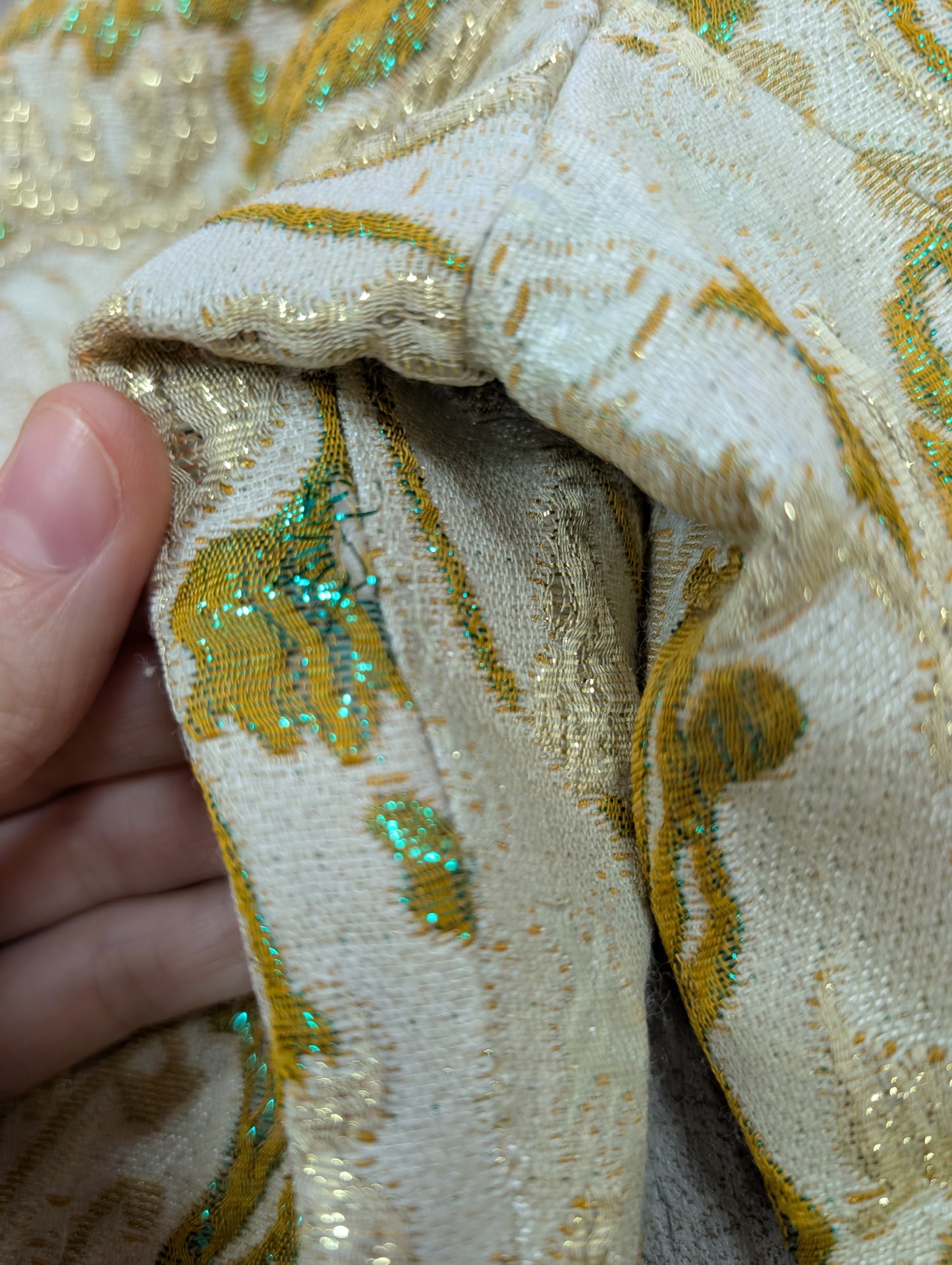 1960s Global gold brocade maxi dress - M/12