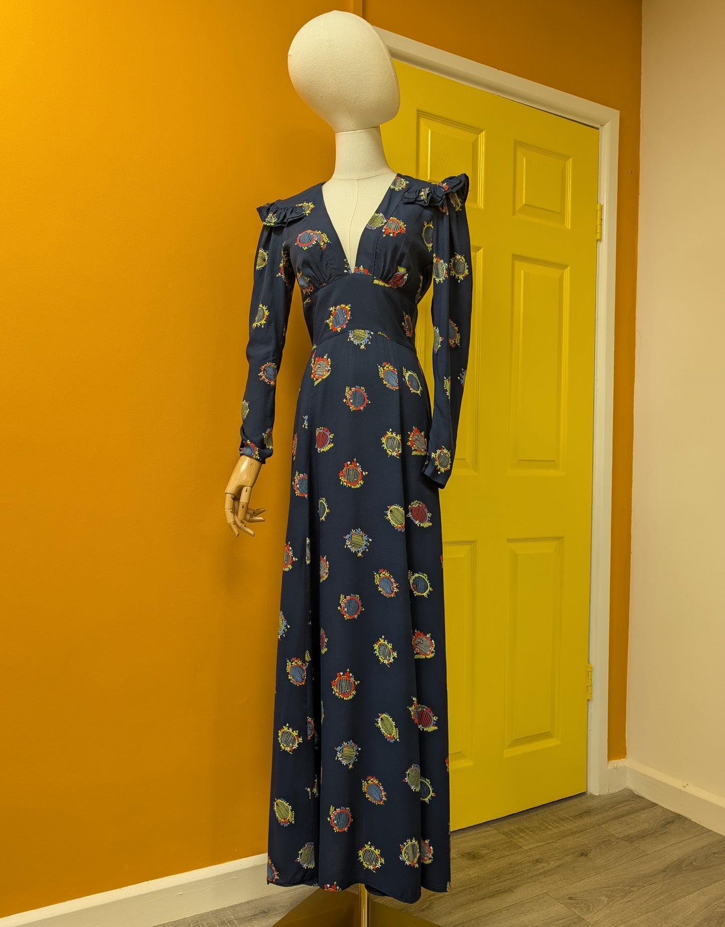 1970s Ossie Clark for Radley sold at Fenwick Celia Birtwell print maxi dress - XS/S/6/8