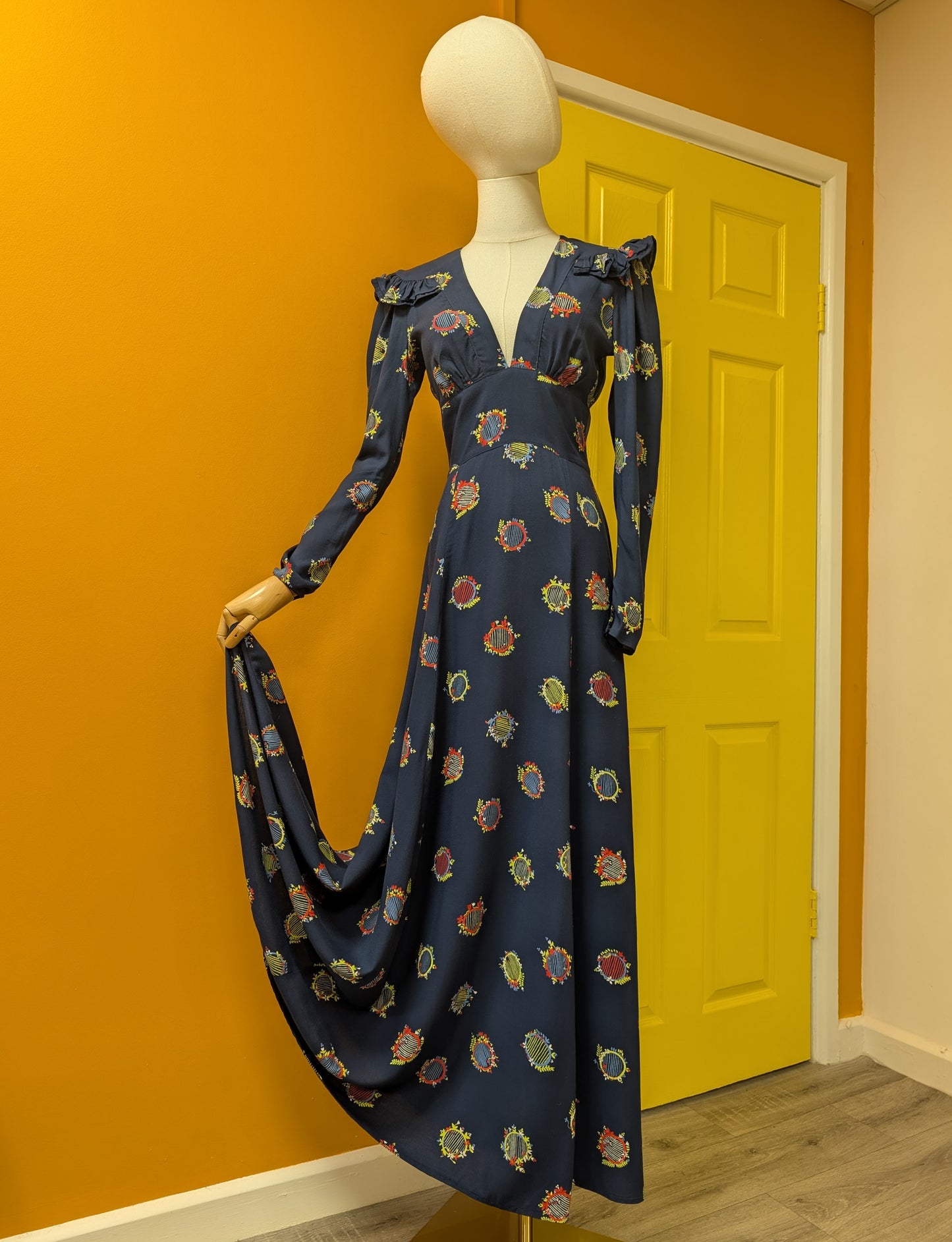 1970s Ossie Clark for Radley sold at Fenwick Celia Birtwell print maxi dress - XS/S/6/8