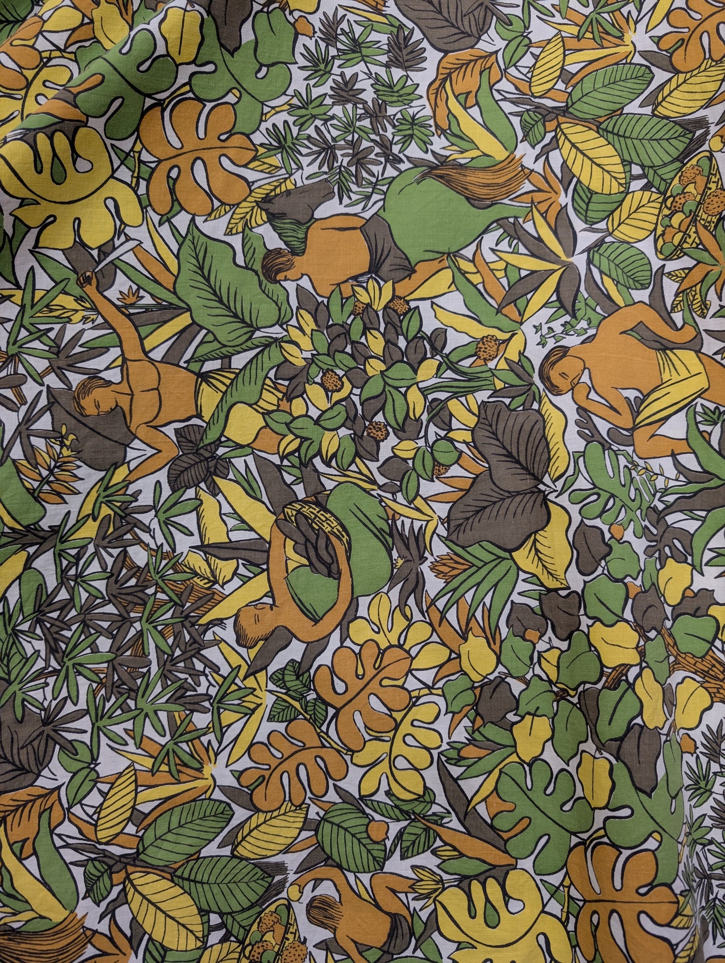 Epic 1950s Prologue novelty jungle/plant/horse print full circle cotton dress - S/10