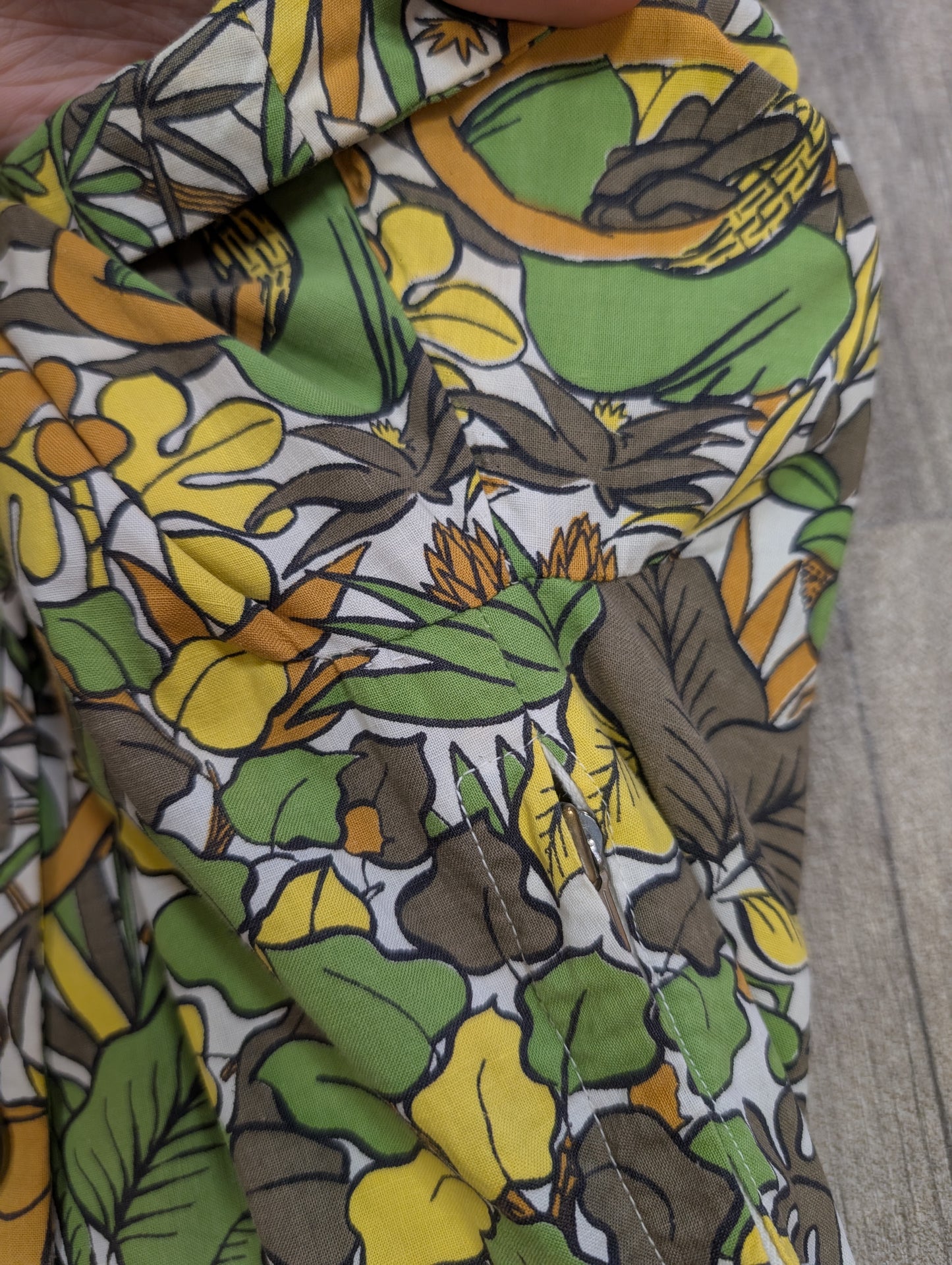 Epic 1950s Prologue novelty jungle/plant/horse print full circle cotton dress - S/10