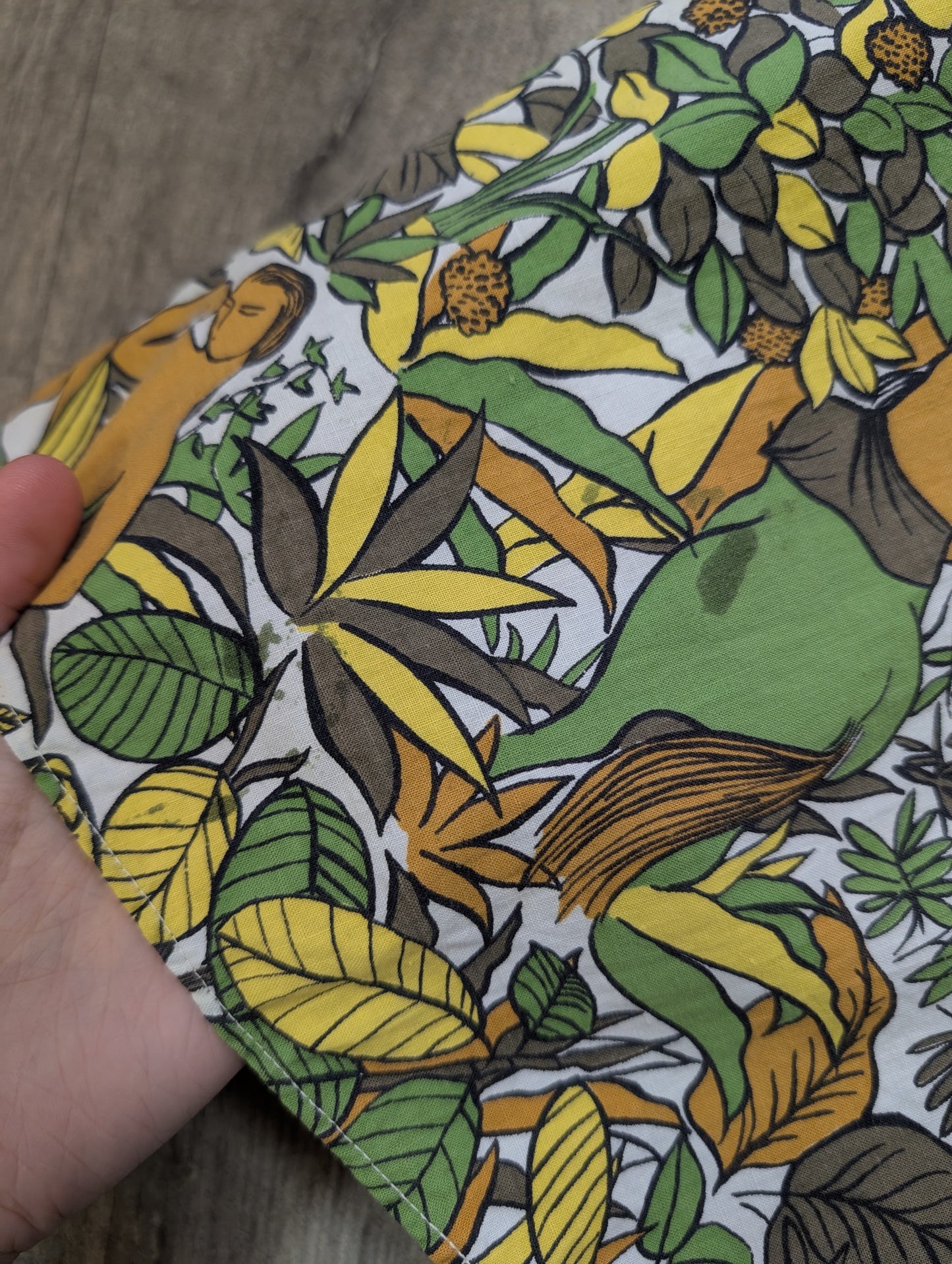 Epic 1950s Prologue novelty jungle/plant/horse print full circle cotton dress - S/10