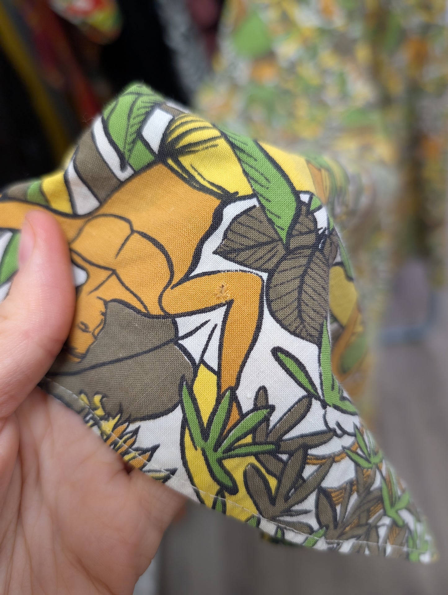 Epic 1950s Prologue novelty jungle/plant/horse print full circle cotton dress - S/10