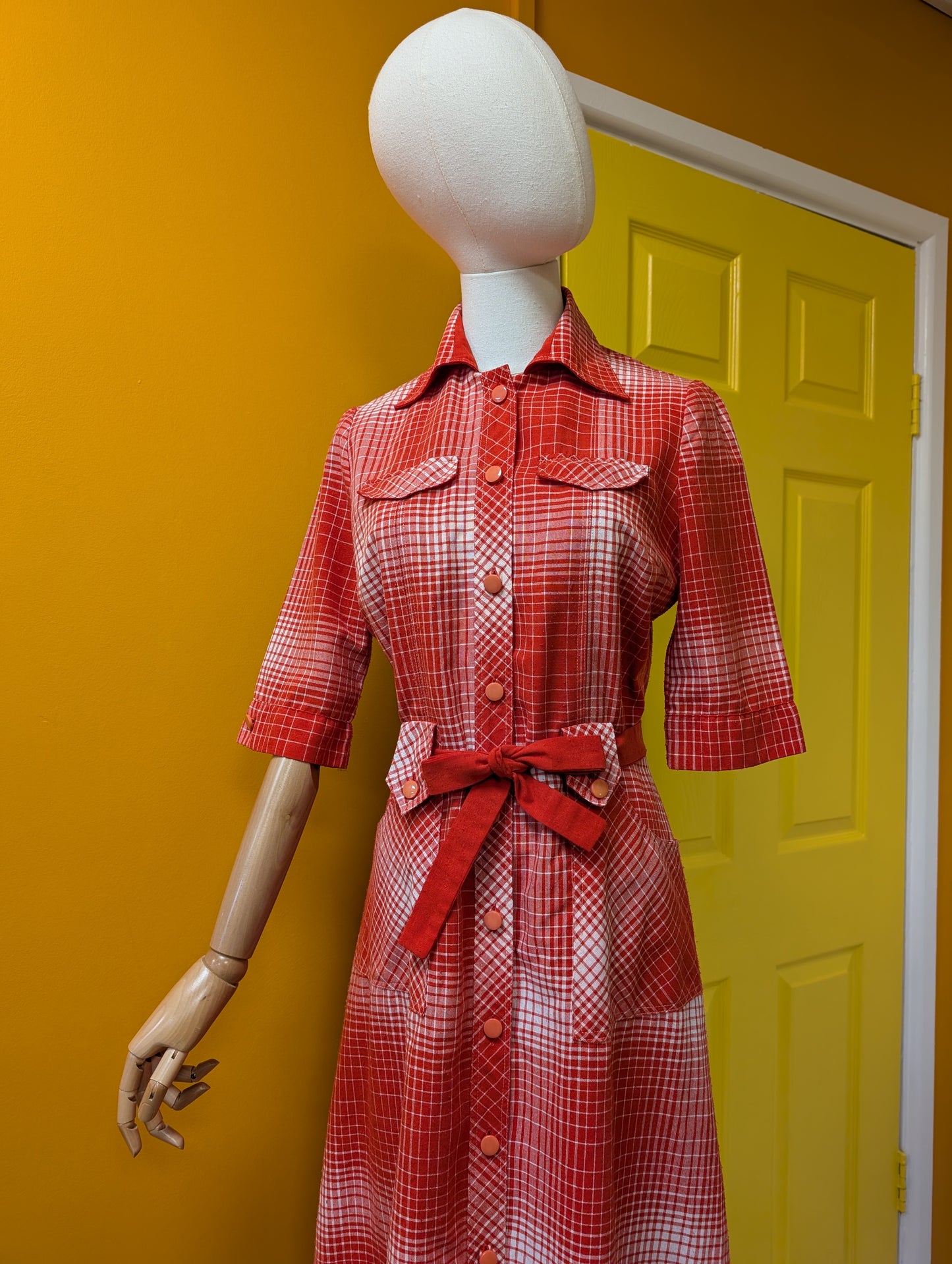 1970s Lady Ascot red dress - S/10