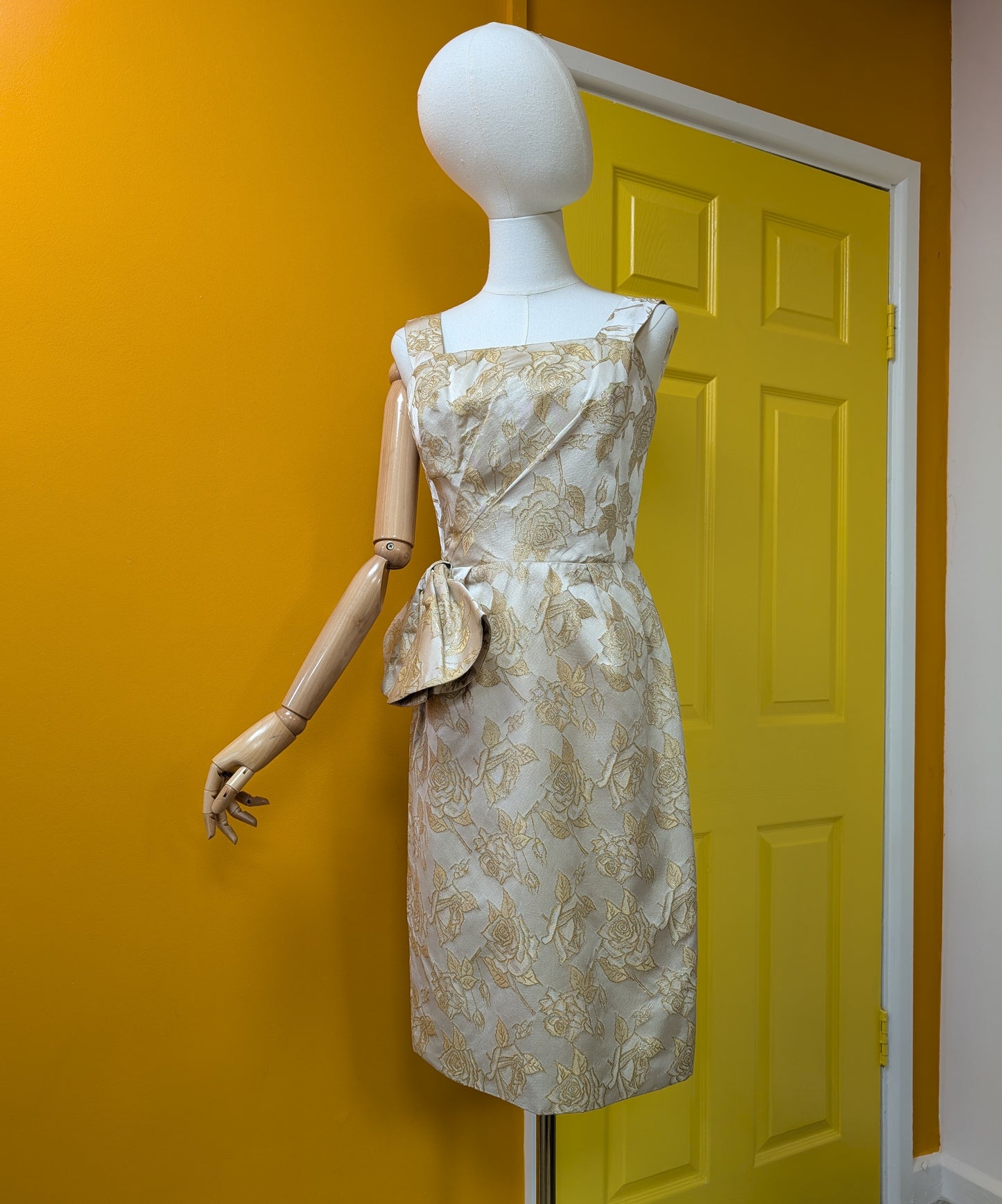 Gold brocade party dress - S/8