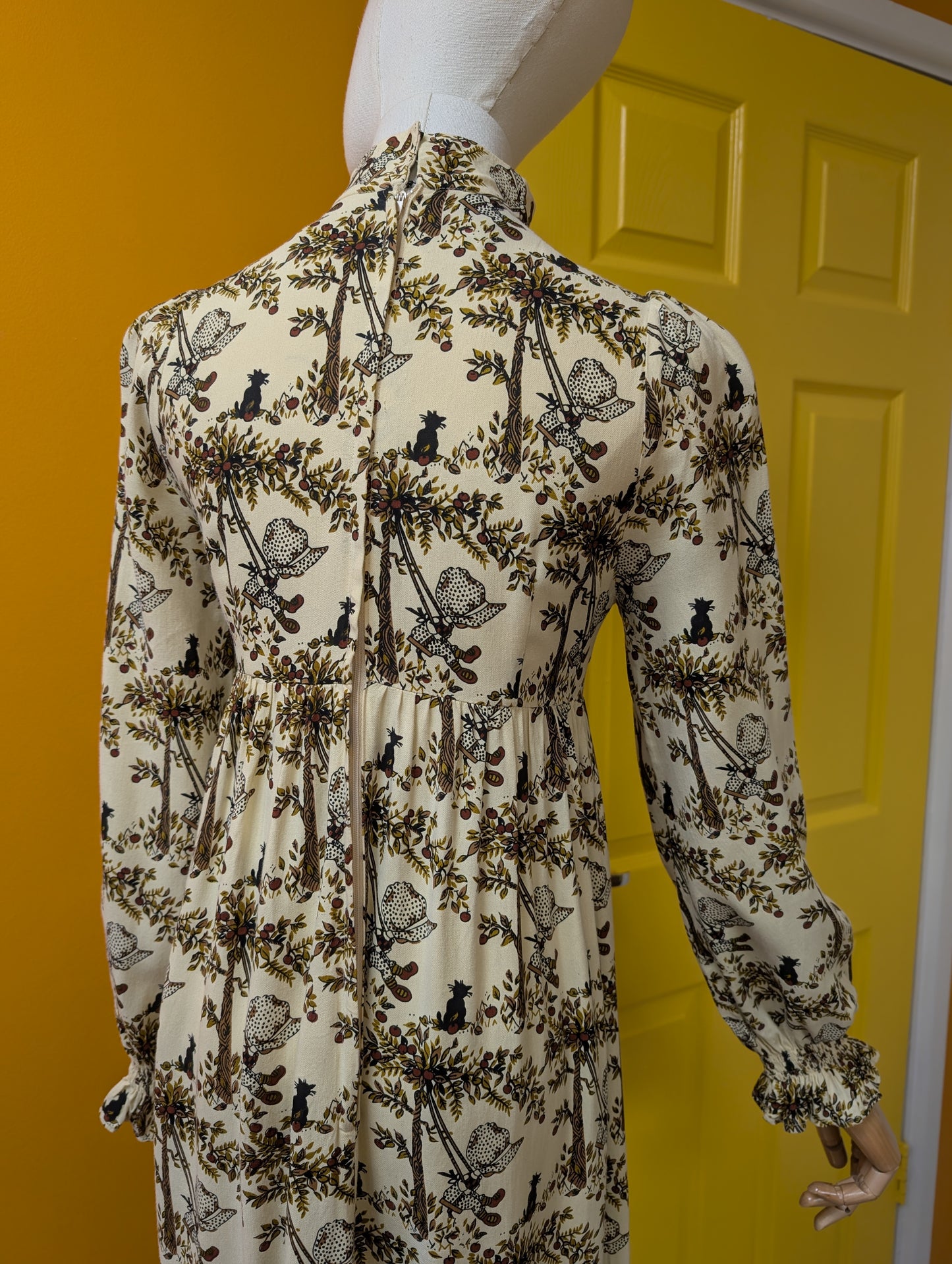 1970s Marion Donaldson novelty Holly Hobbie print maxi dress - XS/S/6/8