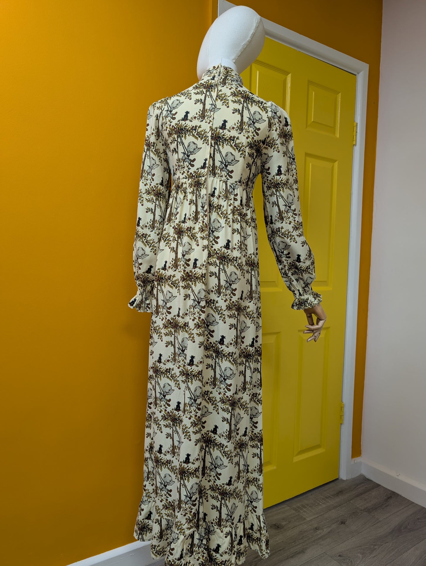 1970s Marion Donaldson novelty Holly Hobbie print maxi dress - XS/S/6/8