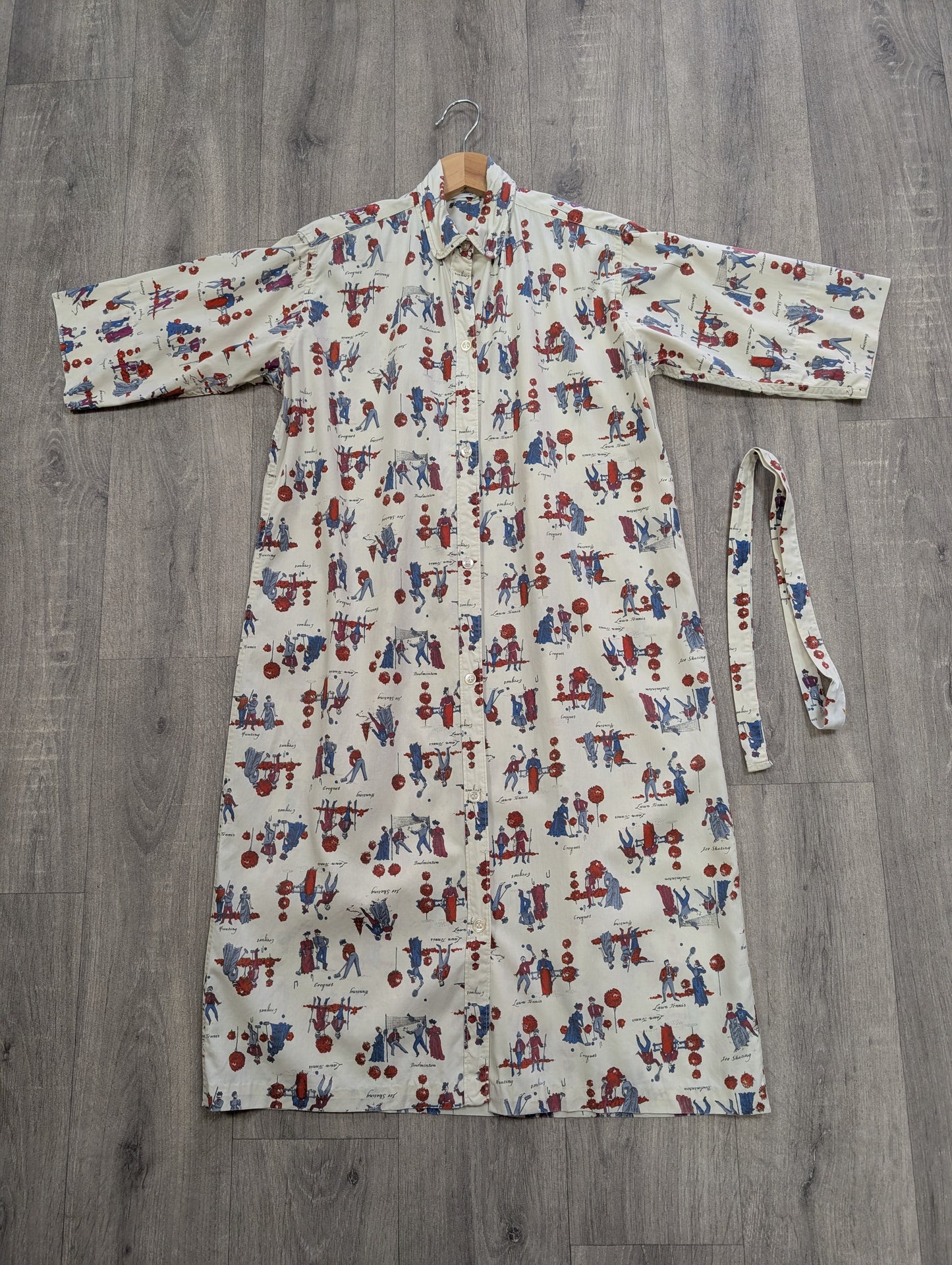 1960s Miss Fashionality novelty print cotton shirt shift dress