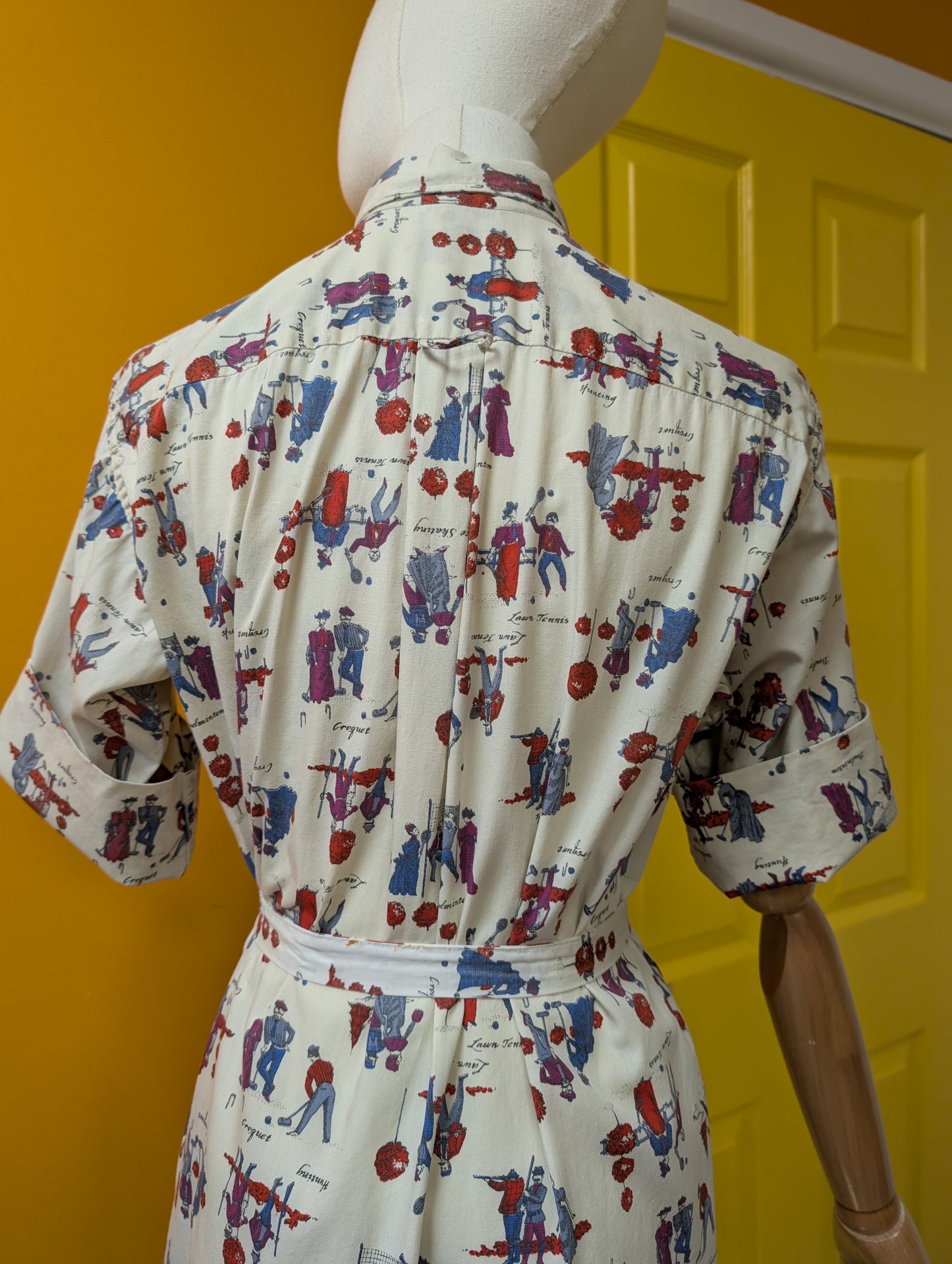 1960s Miss Fashionality novelty print cotton shirt shift dress