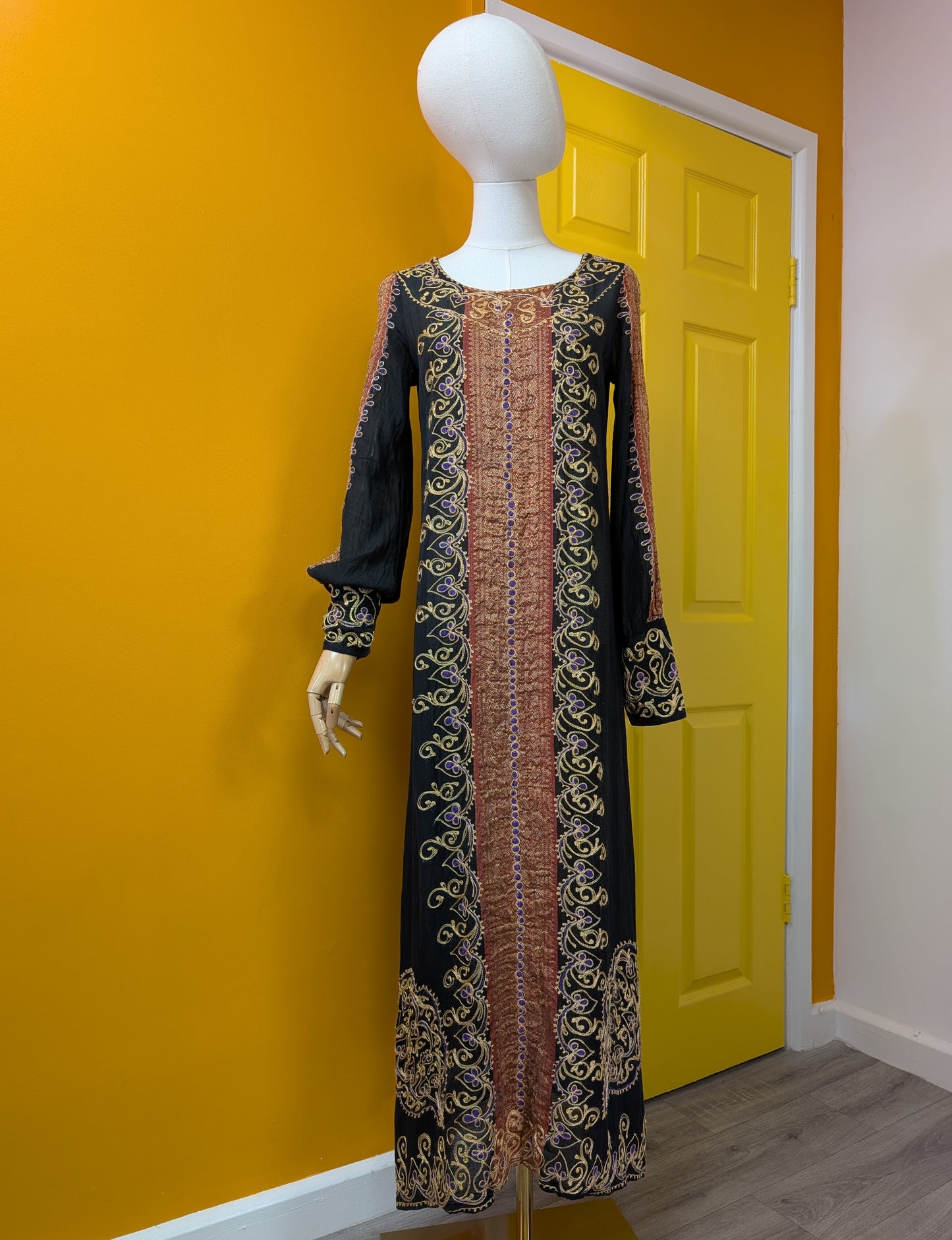 Ayesha's Ayesha Davar embroidered cotton voile kaftan dress - XS/S