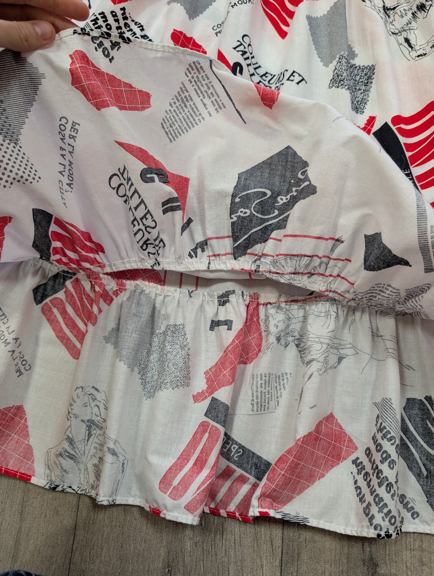 1980s novelty print cotton dress - XS/S