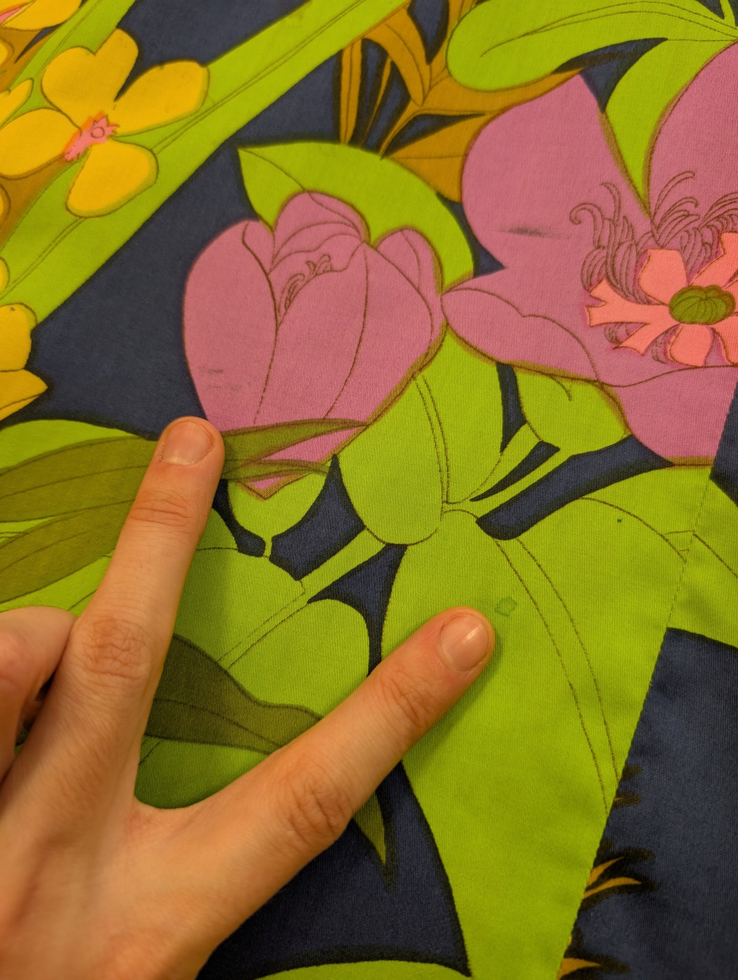 60s/70s floral cotton dress - M